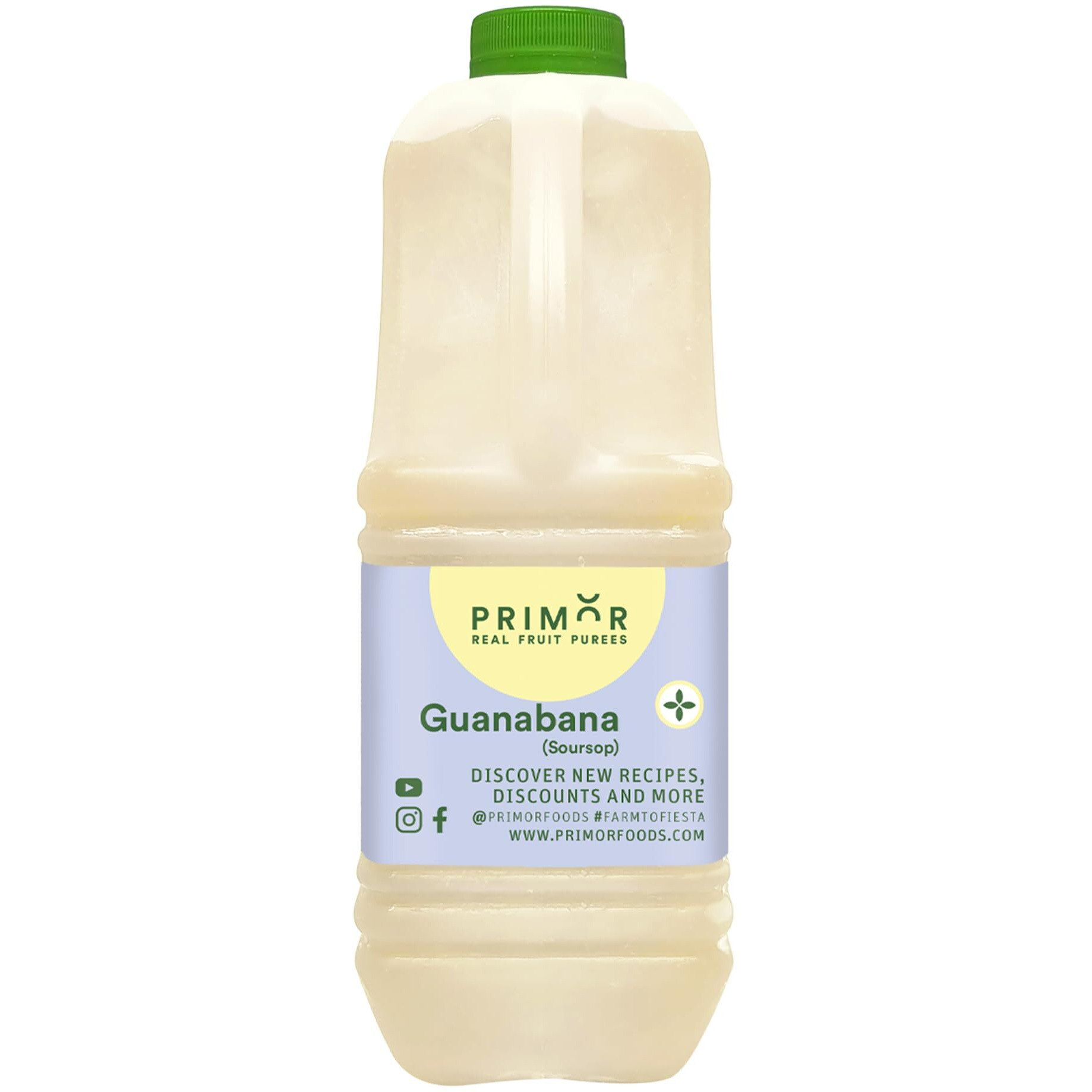 Primor Fruit Purees | Made With Real Fruit | Countless Applications Juices, Smoothies, Cocktails, Desserts, And More - Guanabana