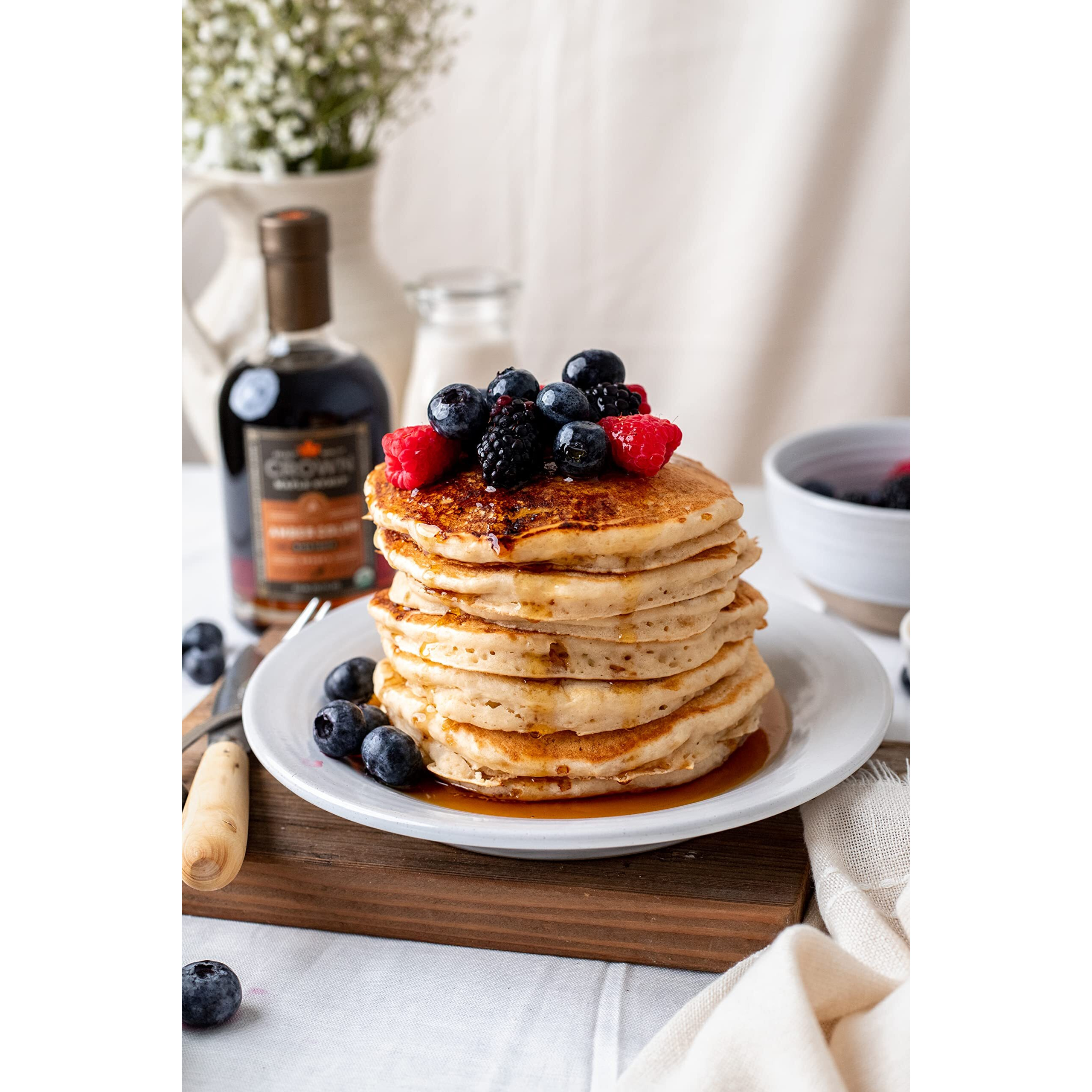 Crown Maple Amber Color, Rich Taste Organic Maple Syrup, Flavor Marinades, Cocktails, Pancakes, Squash & Bacon, 12.7 Fl Oz (Pack Of 6)