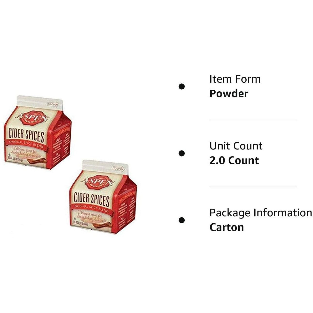 Aspen Mulling Cider Spices - 2 Pack Of 5.65 Oz Cartons