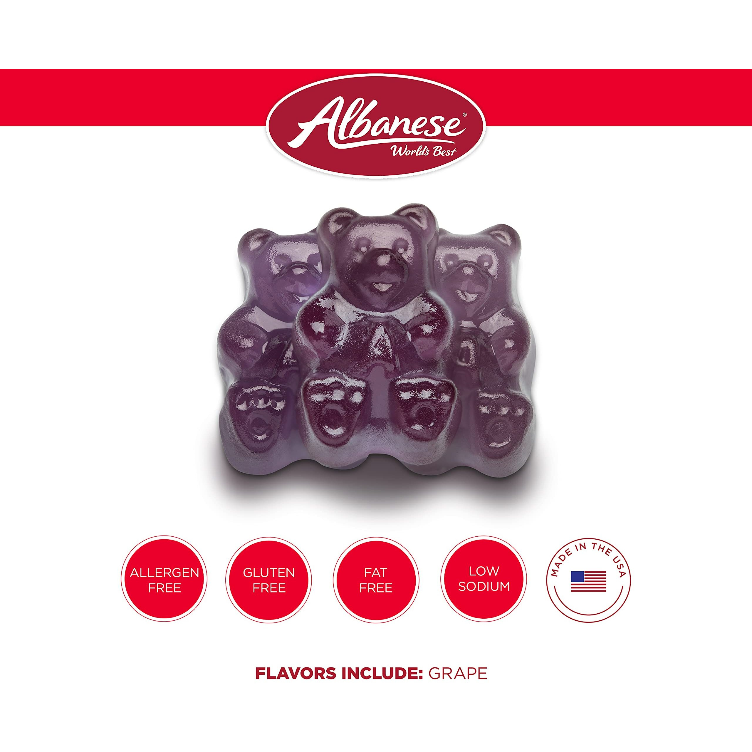 Albanese World's Best Grape Gummi Bears, 5Lbs Of Candy