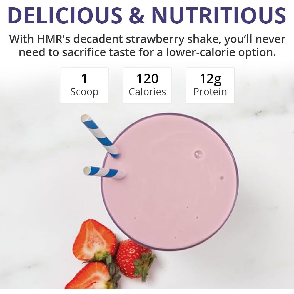 Hmr 120 Shake Meal Replacement Powder | Strawberry Shake Mix To Support Healthy Weight Loss | 12G Of Protein | Nutritional Drink | Low Calorie Food | 12 Servings