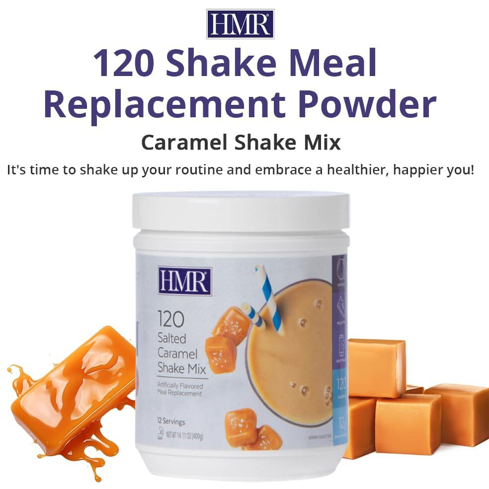 Hmr 120 Shake Meal Replacement Powder | Salted Caramel Shake Mix To Support Healthy Weight Loss | 12G Of Protein | Nutritional Drink | Low Calorie Food | 12 Servings