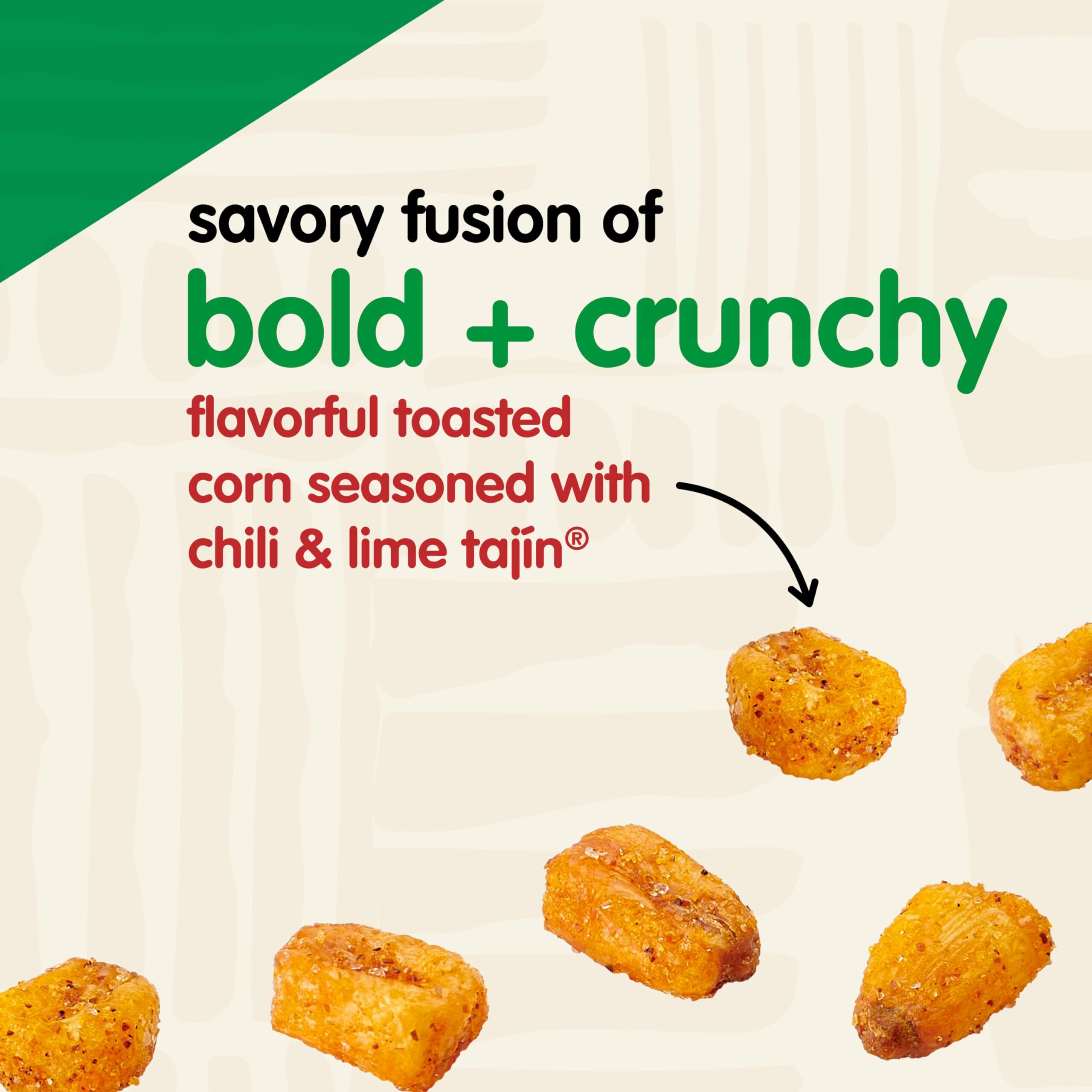 Snak Club Tajin Toasted Corn, Roasted Corn Nuggets With Chili And Lime Seasoning, Mild, Non-Gmo, Gluten-Free, Kosher Snack, No Artificial Colors Or Flavors, Low Cholesterol, 11 Oz Resealable Bag