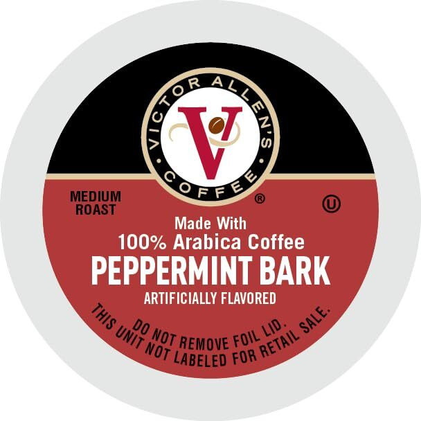 Victor Allen's Coffee Peppermint Bark Flavored, Medium Roast, 42 Count, Single Serve Coffee Pods For Keurig K-Cup Brewers