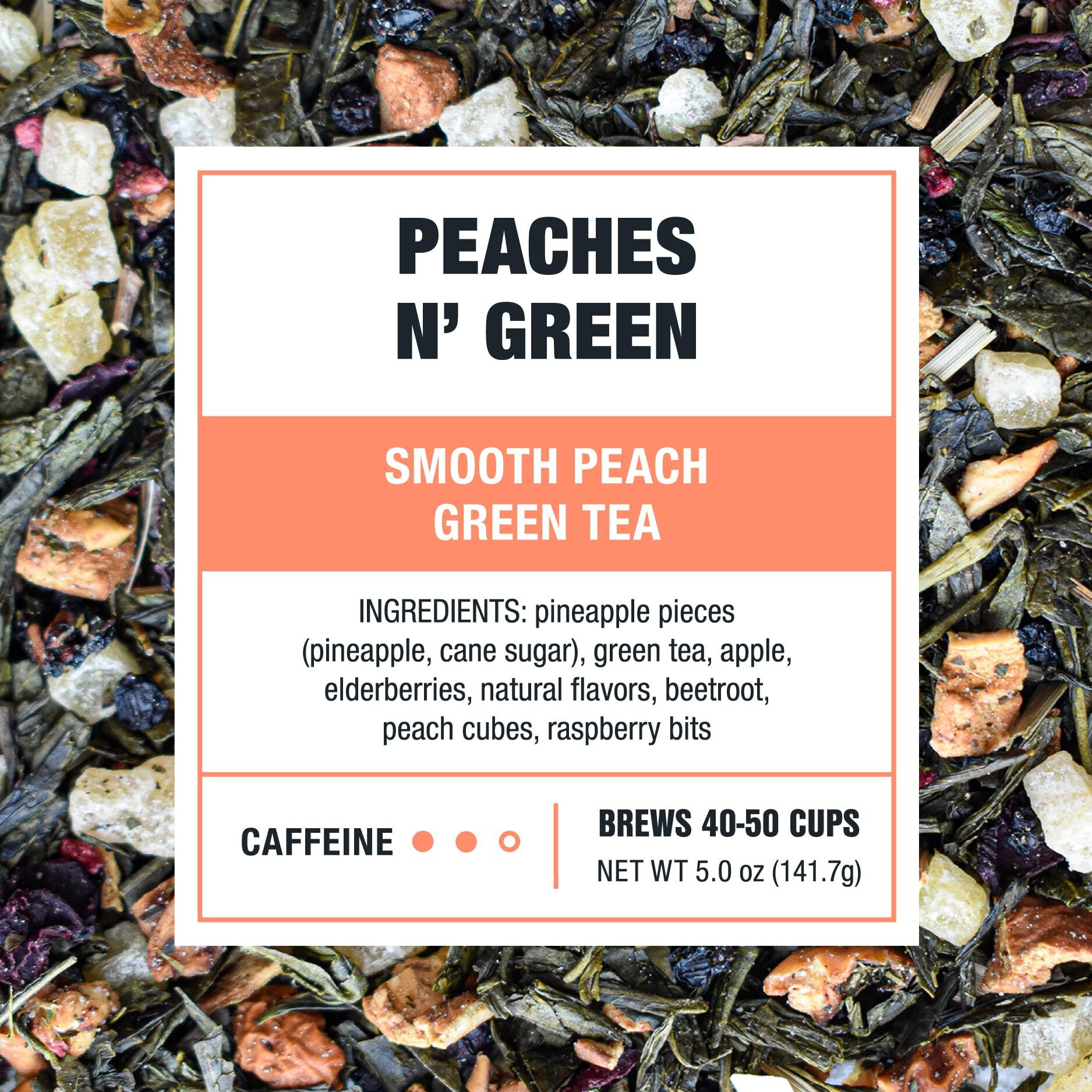 Tiesta Tea - Peaches N Green | Smooth Peach Green Tea | Premium Loose Leaf Tea Blend | Medium Caffeinated Green Tea | Make Hot Or Iced Tea & Brews Up To 50 Cups - 5 Ounce Refillable Tin