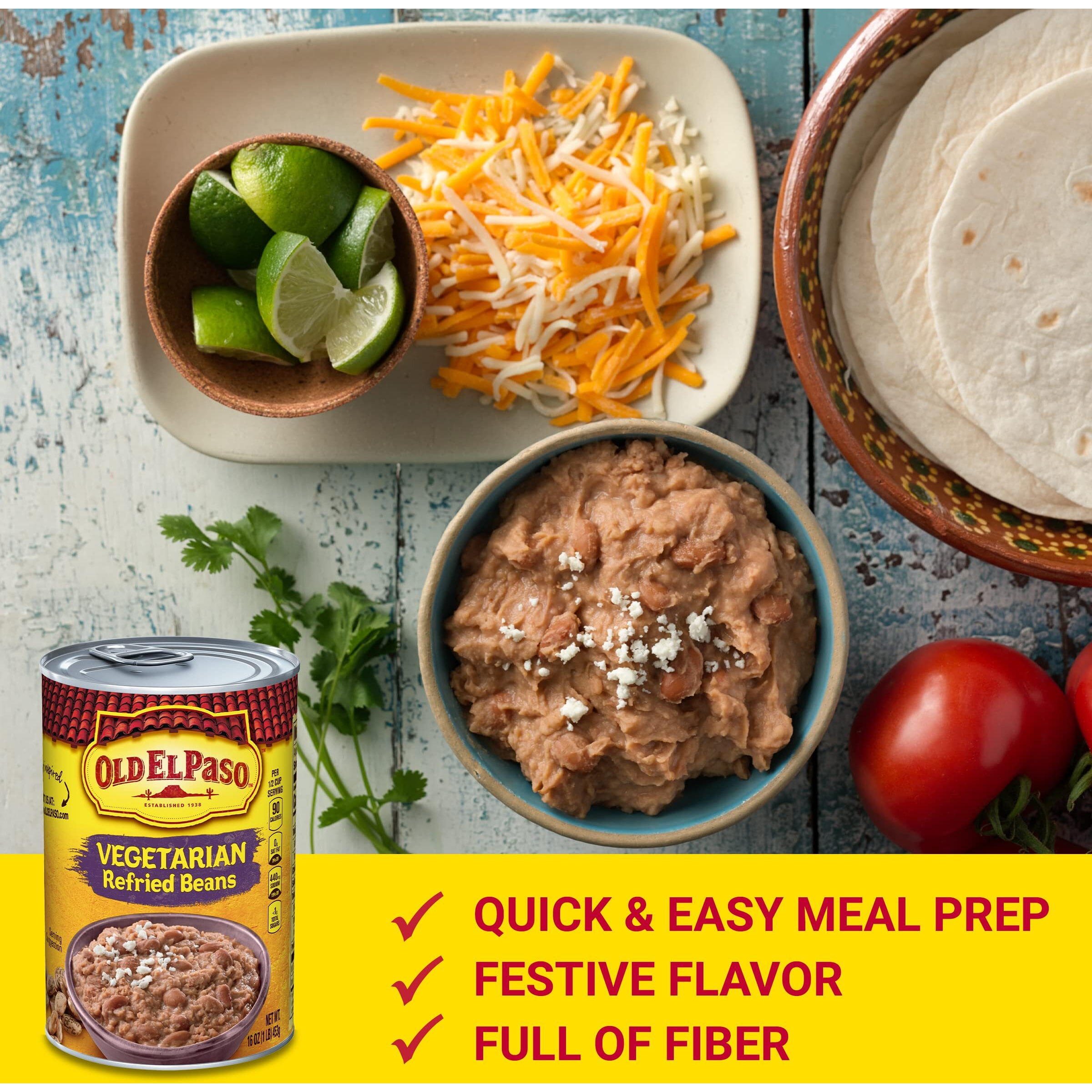 Old El Paso Vegetarian Refried Beans, 16 Oz. (Pack Of 12)
