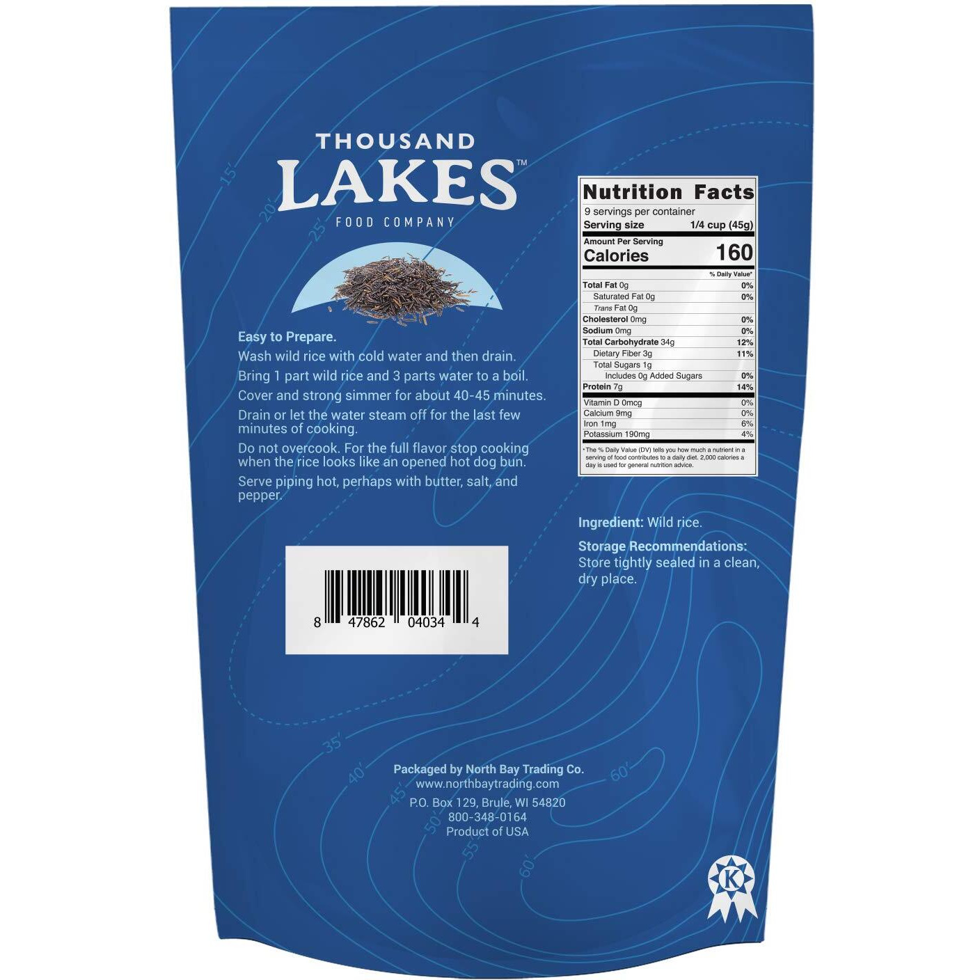 Thousand Lakes Minnesota Grown Wild Rice - 4-Pack 15 Ounces (3.75 Pounds Total) | 100% Wild Rice | All Natural