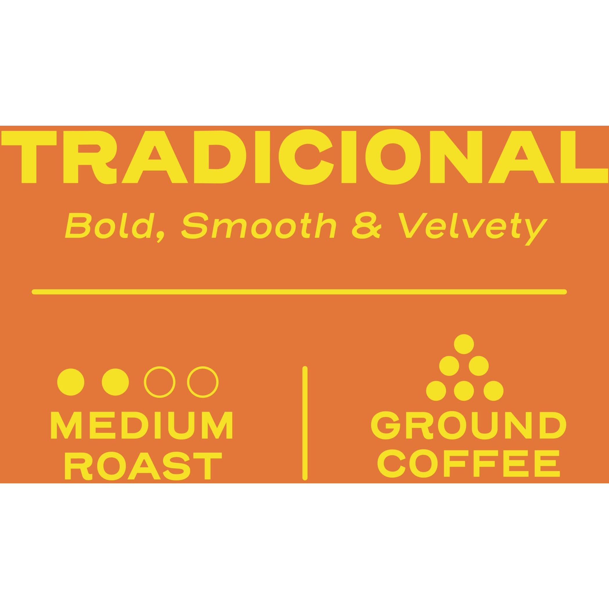 Sello Rojo, Tradicional Medium Roast Ground Coffee Bag, 16 Oz, Pack Of 3