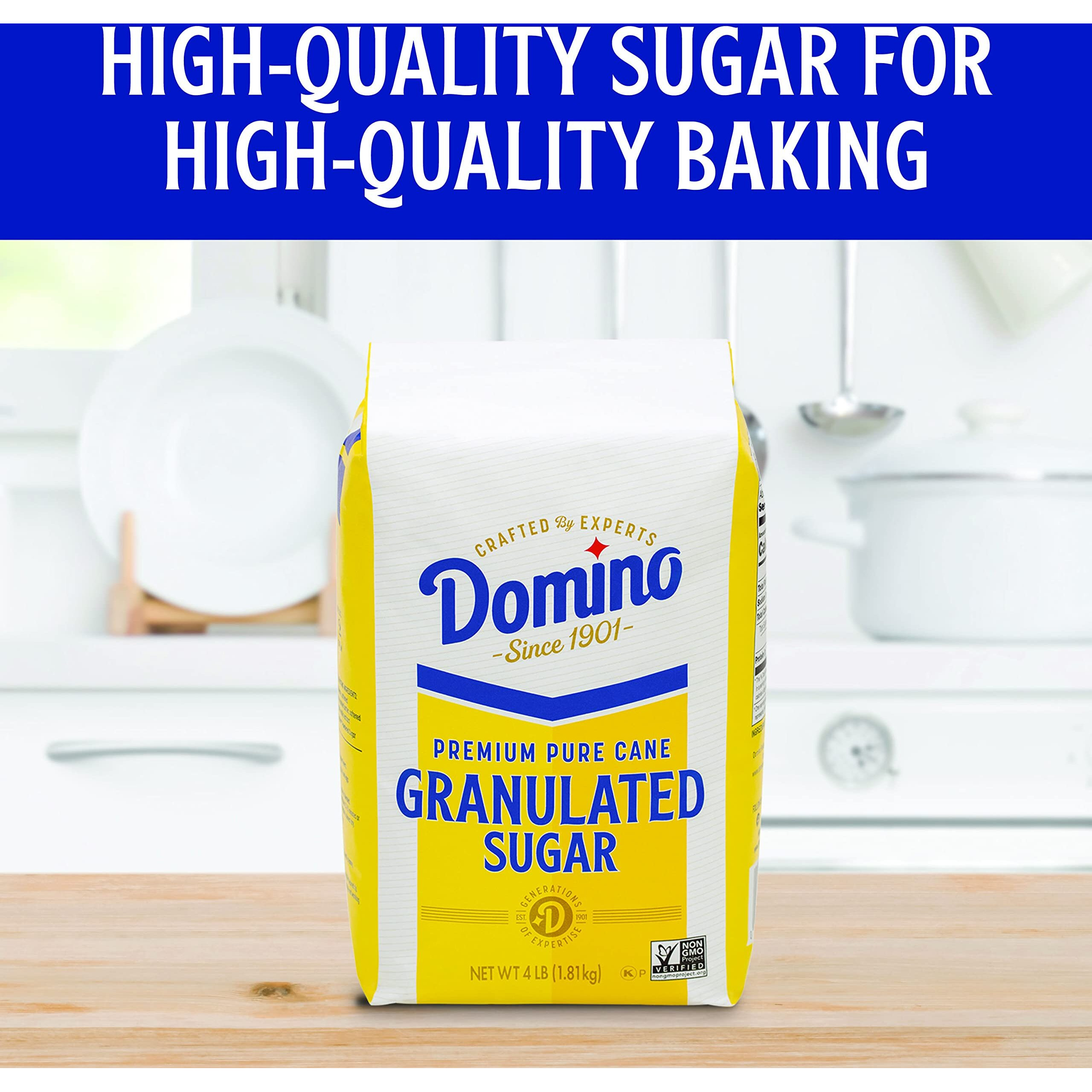 Domino Premium Pure Cane Granulated Sugar, 4 Lb Bag (Pack Of 2)