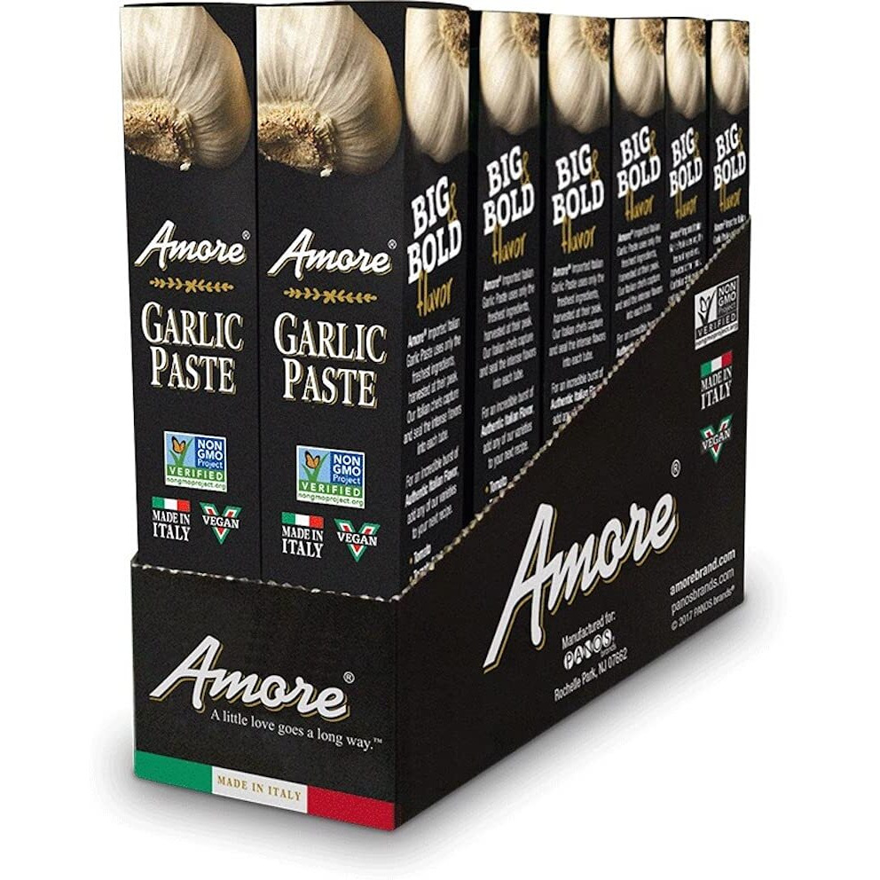 Amore Vegan Garlic Paste In A Tube - Non Gmo Certified And Made In Italy 3.2 Ounce (Pack Of 12)
