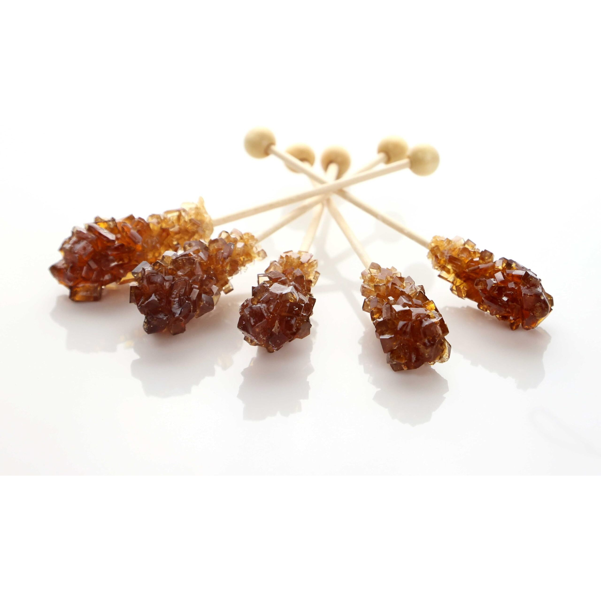 Brown Sugar Sticks Individually Wrapped Perfect For Coffee Tea And Drinks, Barista Swizzle Sticks And Rock Candy Crystals, 25 Pieces