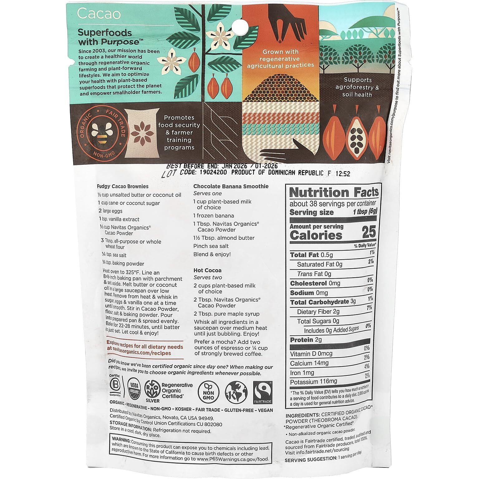 Navitas Cacao Powder Org