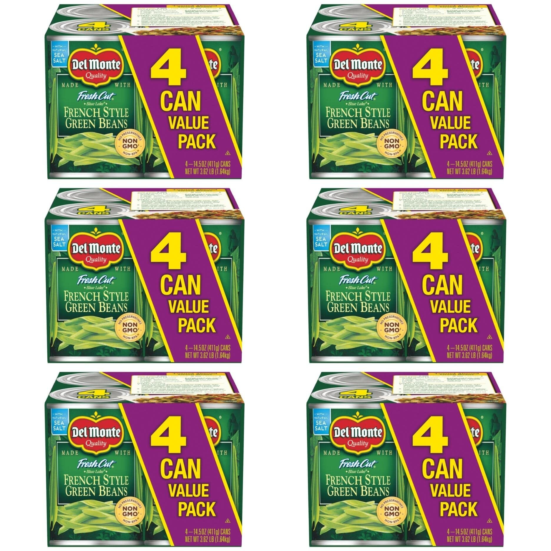 Del Monte Fresh Cut Blue Lake French Style Green Beans Canned Vegetables, 14.5 Ounce (Pack Of 24), (2400016289)