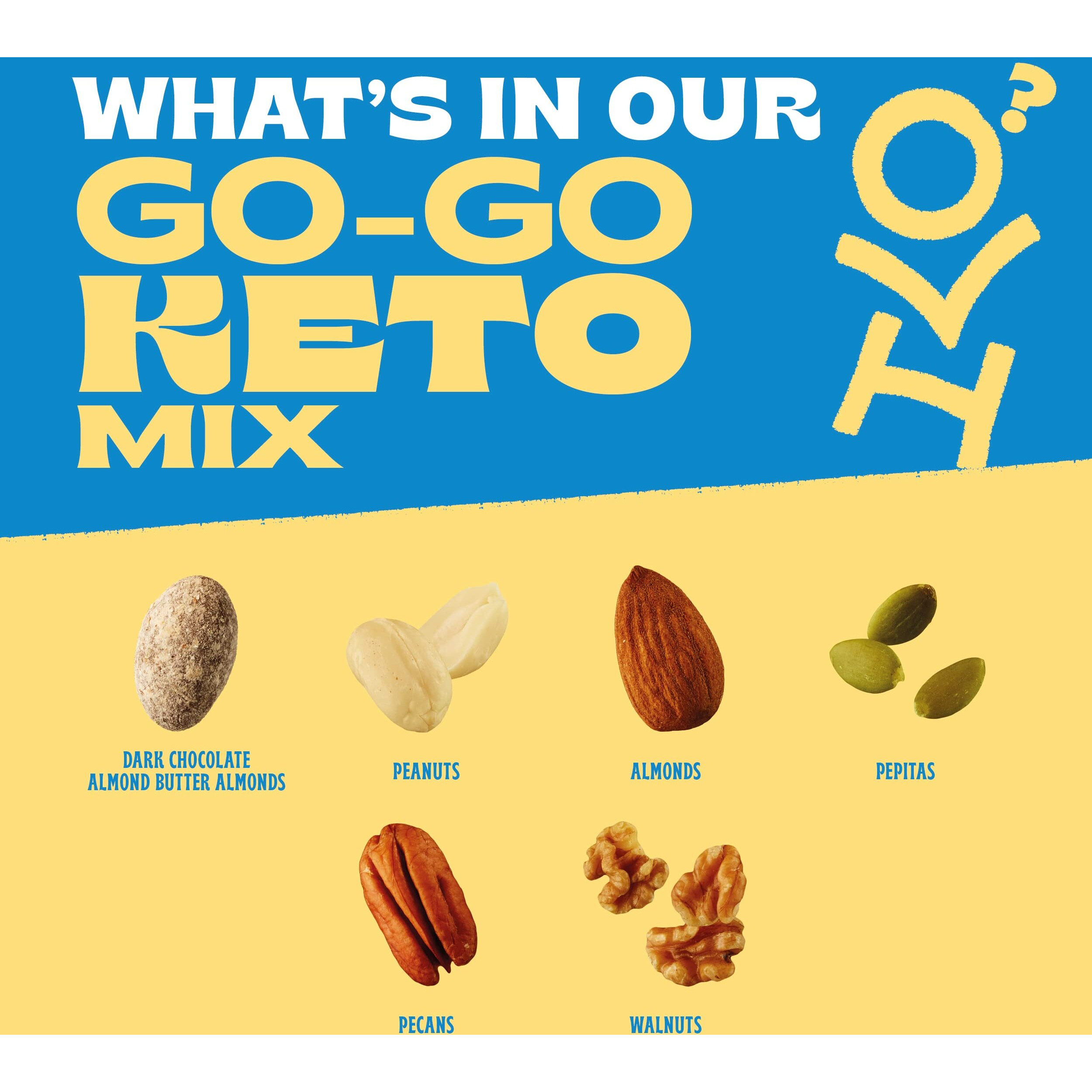 Orchard Valley Harvest Go-Go Keto Mix, 8 Oz (Pack Of 2), Dark Chocolate Almond Butter Almonds, Peanuts, Walnuts, & Pecans, Low Carb, Gluten Free, Resealable Bag, Snacks For Adults & Kids