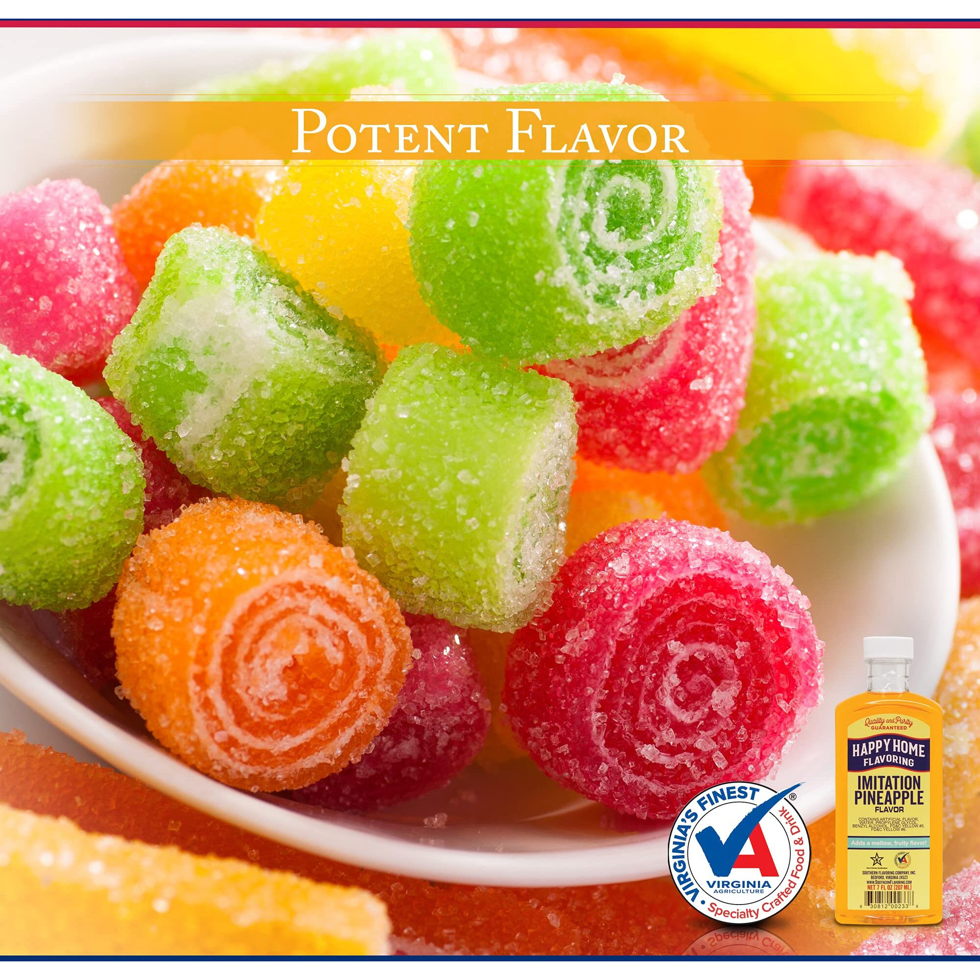 Happy Home Imitation Pineapple Flavoring, Certified Kosher, 7 Oz.