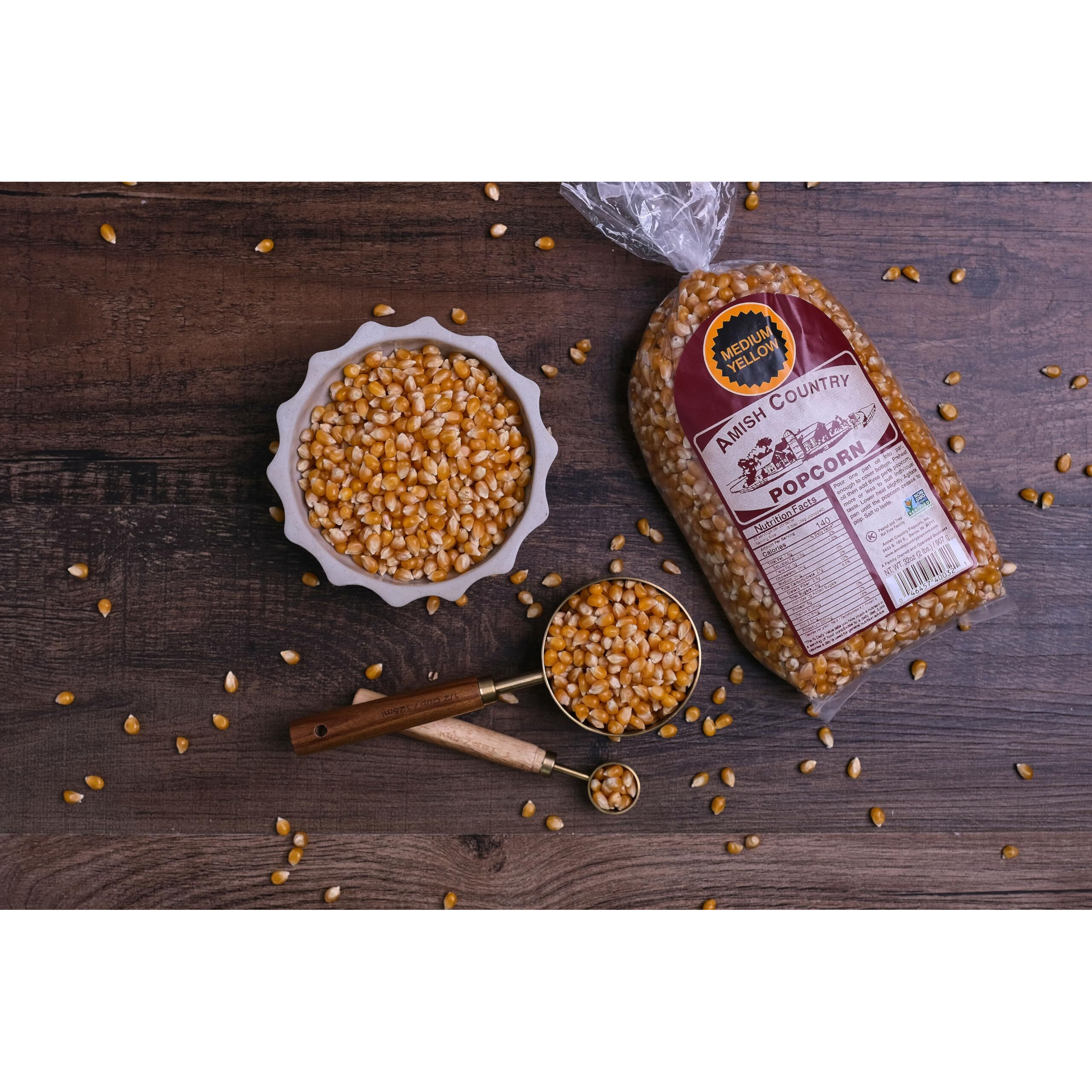 Amish Country Popcorn | 2 Lb Bag | Medium Yellow Popcorn Kernels | Old Fashioned, Non-Gmo And Gluten Free (Medium Yellow - 2 Lb Bag)