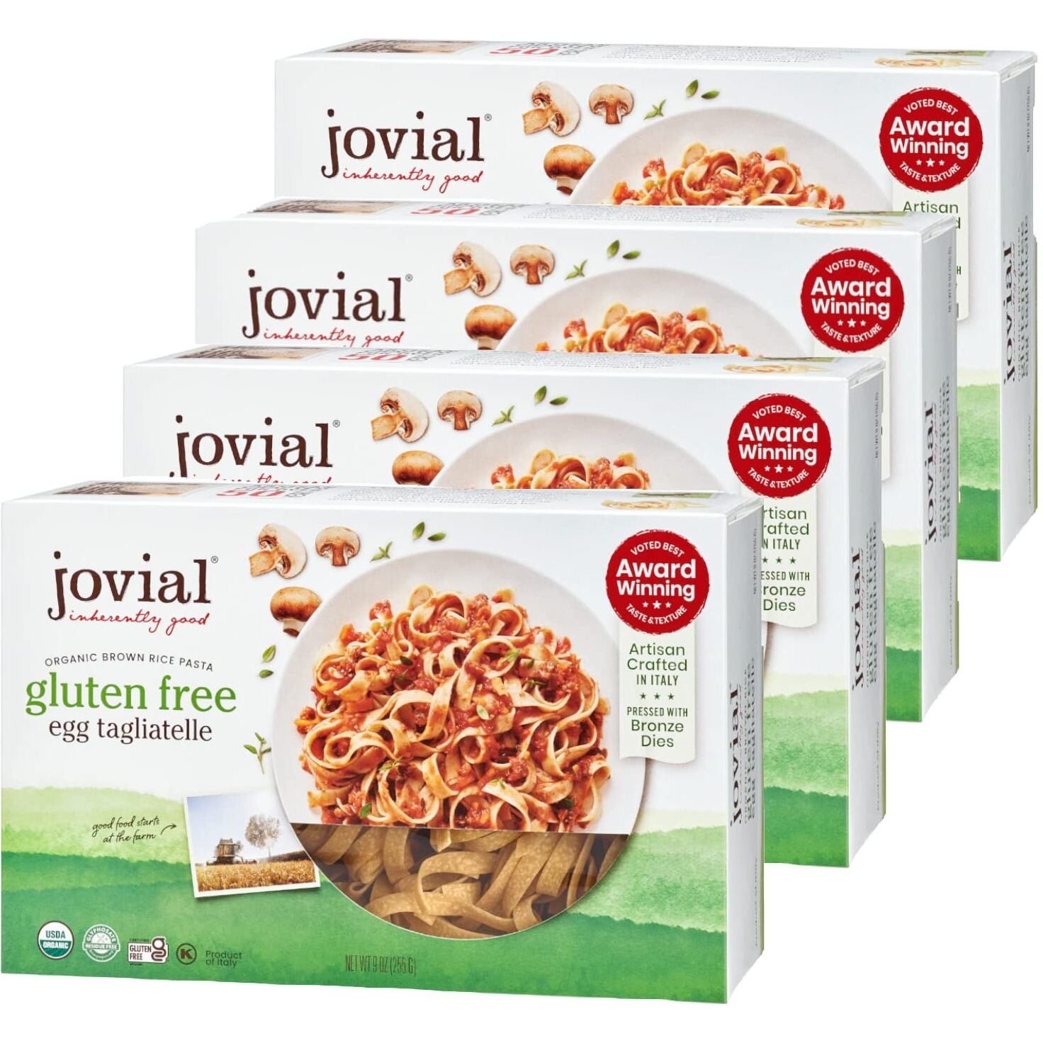 Jovial 100% Organic Gluten Free Brown Rice Pasta, Tagliatelle, 4 Count