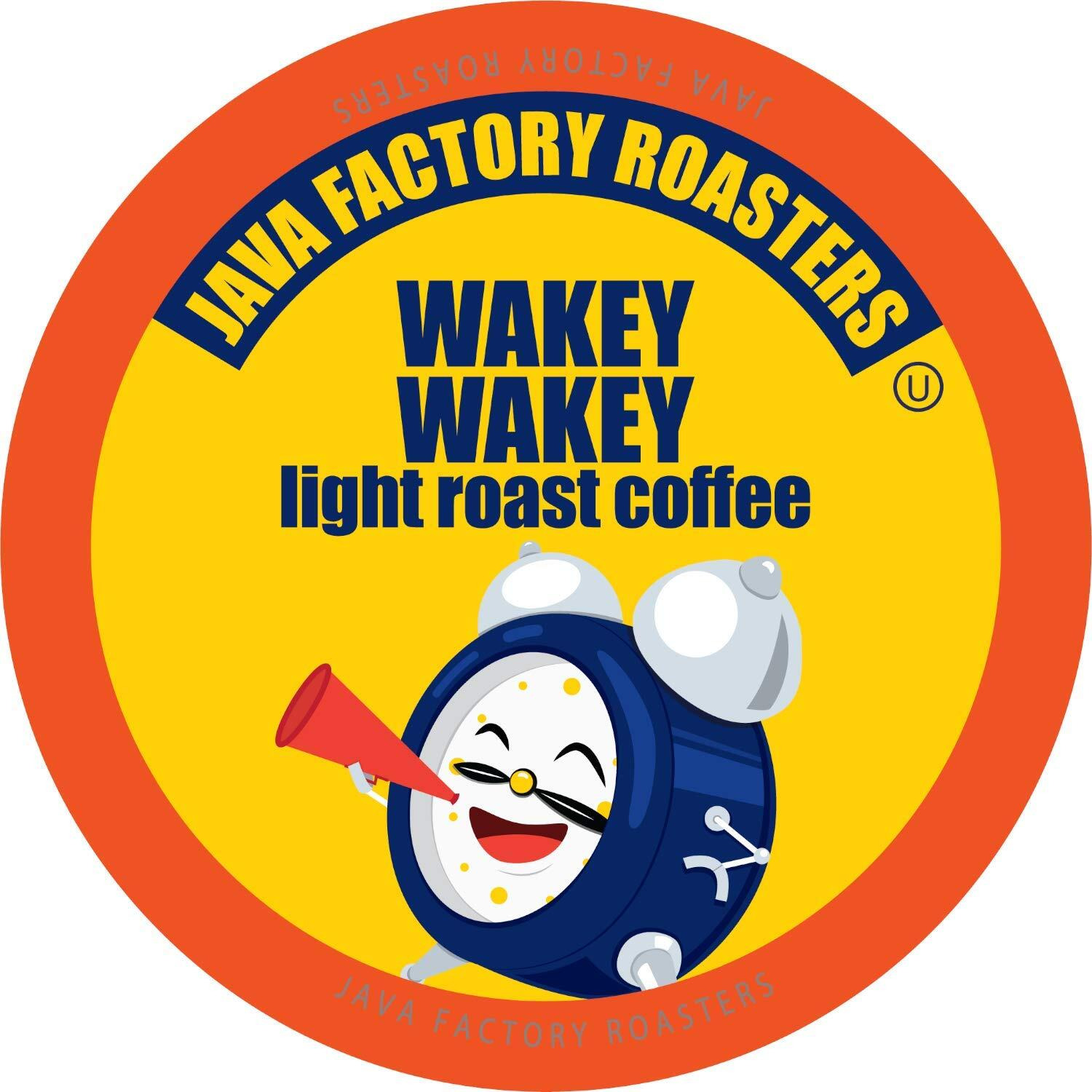 Java Factory Coffee Pods Light Roast Coffee Compatible With K Cup Brewers Including 2.0, Wakey Wakey, 80 Count