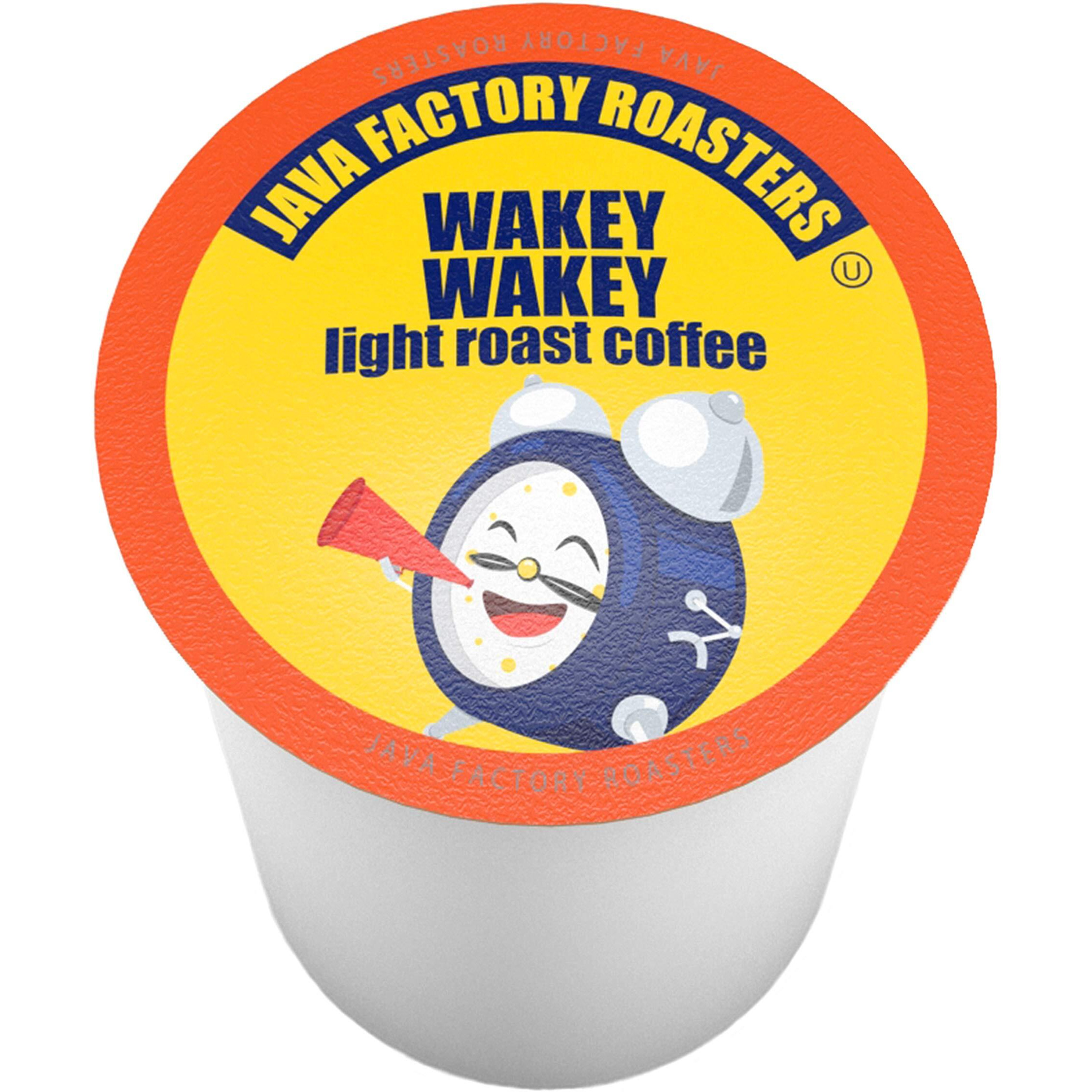 Java Factory Coffee Pods Light Roast Coffee Compatible With K Cup Brewers Including 2.0, Wakey Wakey, 80 Count