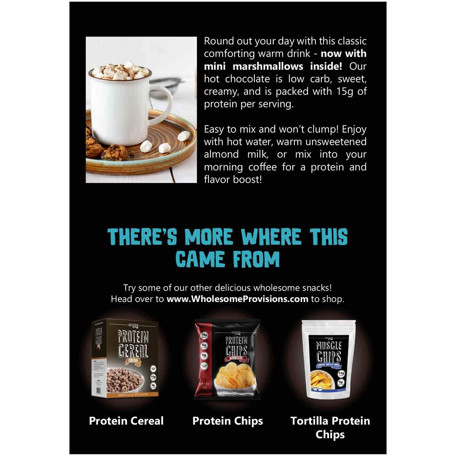 Protein Hot Chocolate, Keto Hot Chocolate Mix, Low Carb Hot Cocoa, 15G Protein, 2G Net Carbs, Low In Sugar, Instant Hot Coco, 7 Individual Macro-Controlled Packages (Marshmallow, 3 Pack)