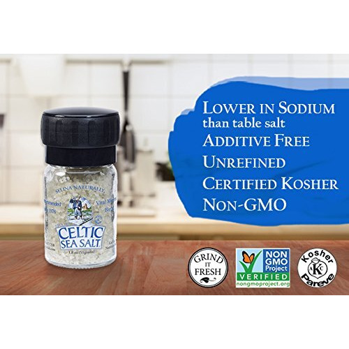 Light Grey Celtic Sea Salt Mini Grinder, 1.8 Ounces