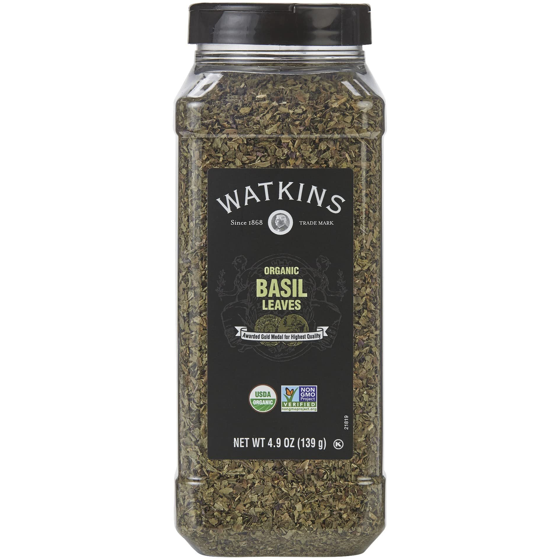 Watkins Gourmet Spice, Organic Basil, Bulk Food Service Size, 4.9 Oz (Pack Of 1)