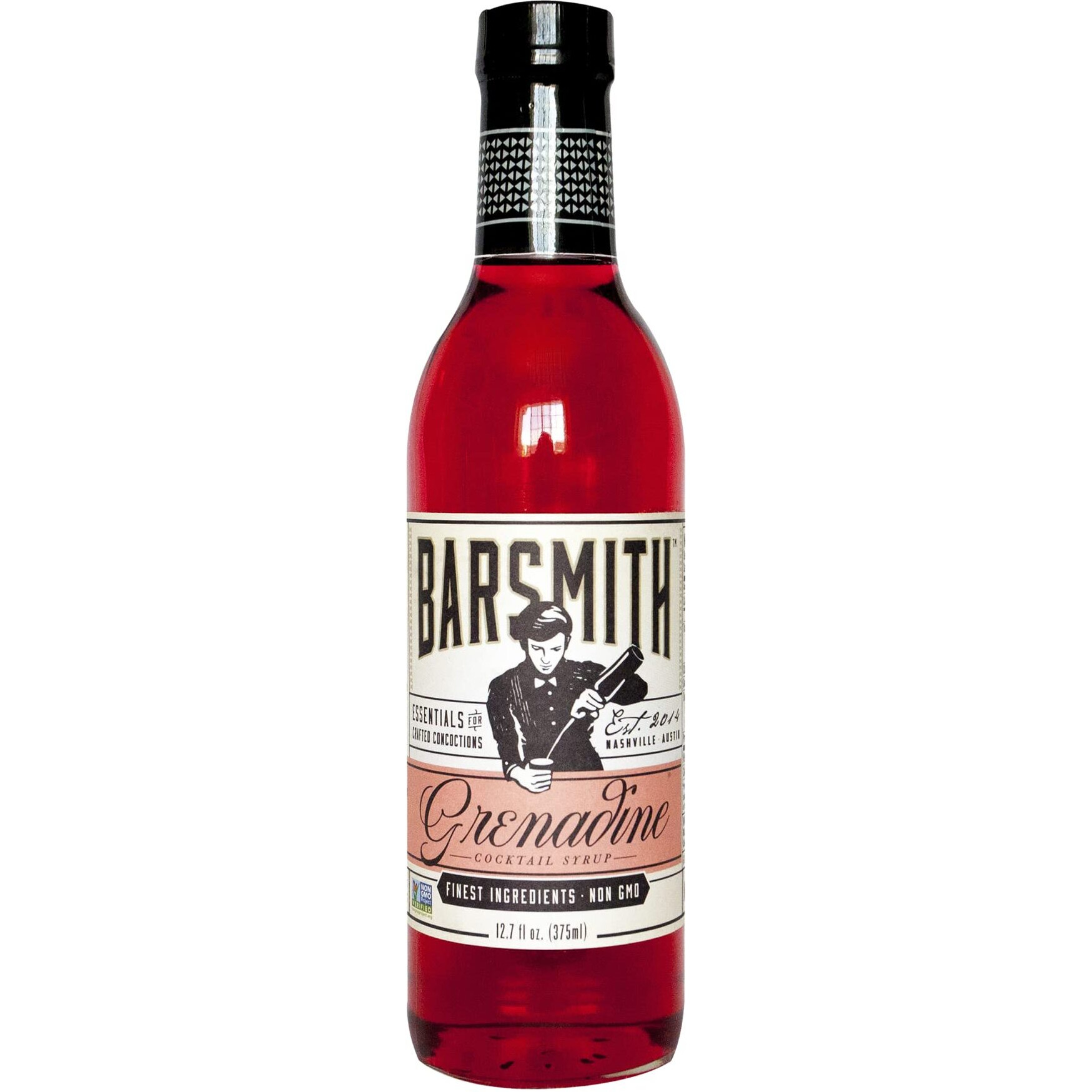 Barsmith Bar Essentials Grenadine Syrup, Sweet Cherry Cocktail Mixer For Shirley Temples, No Artificial Flavors, Non-Gmo, 12.7-Oz. Bottle, Pack Of 1