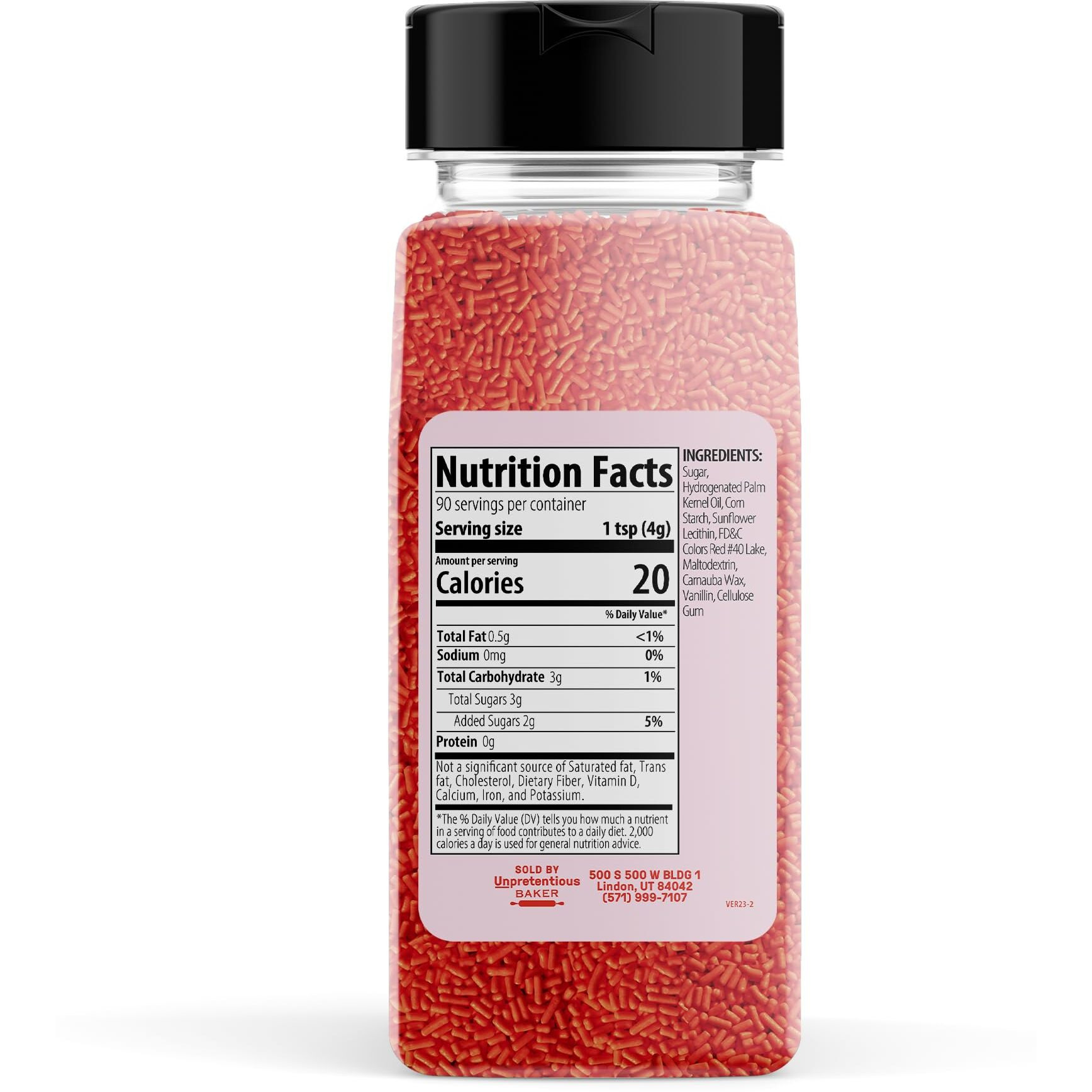 Unpretentious Red Sprinkles, Perfect For Festivities, Multi-Use Shaker Bottle, Dessert Decorating