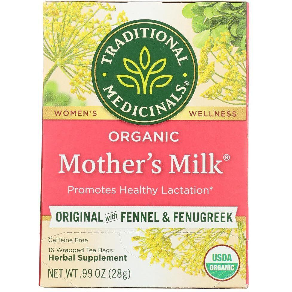 Traditional Medicinals Organic Mothers Milk Herbal Tea, Promotes Healthy Lactation, (Pack Of 12) - 192 Tea Bags Total
