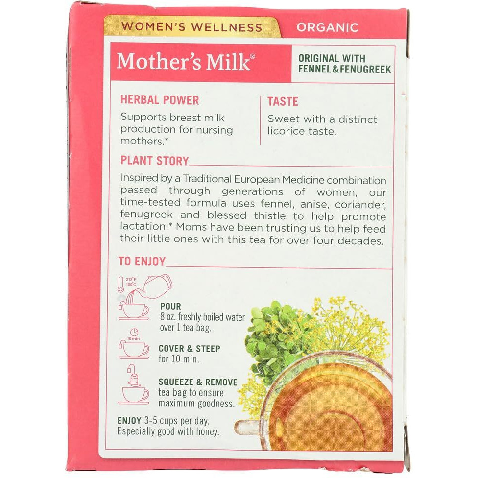Traditional Medicinals Organic Mothers Milk Herbal Tea, Promotes Healthy Lactation, (Pack Of 12) - 192 Tea Bags Total