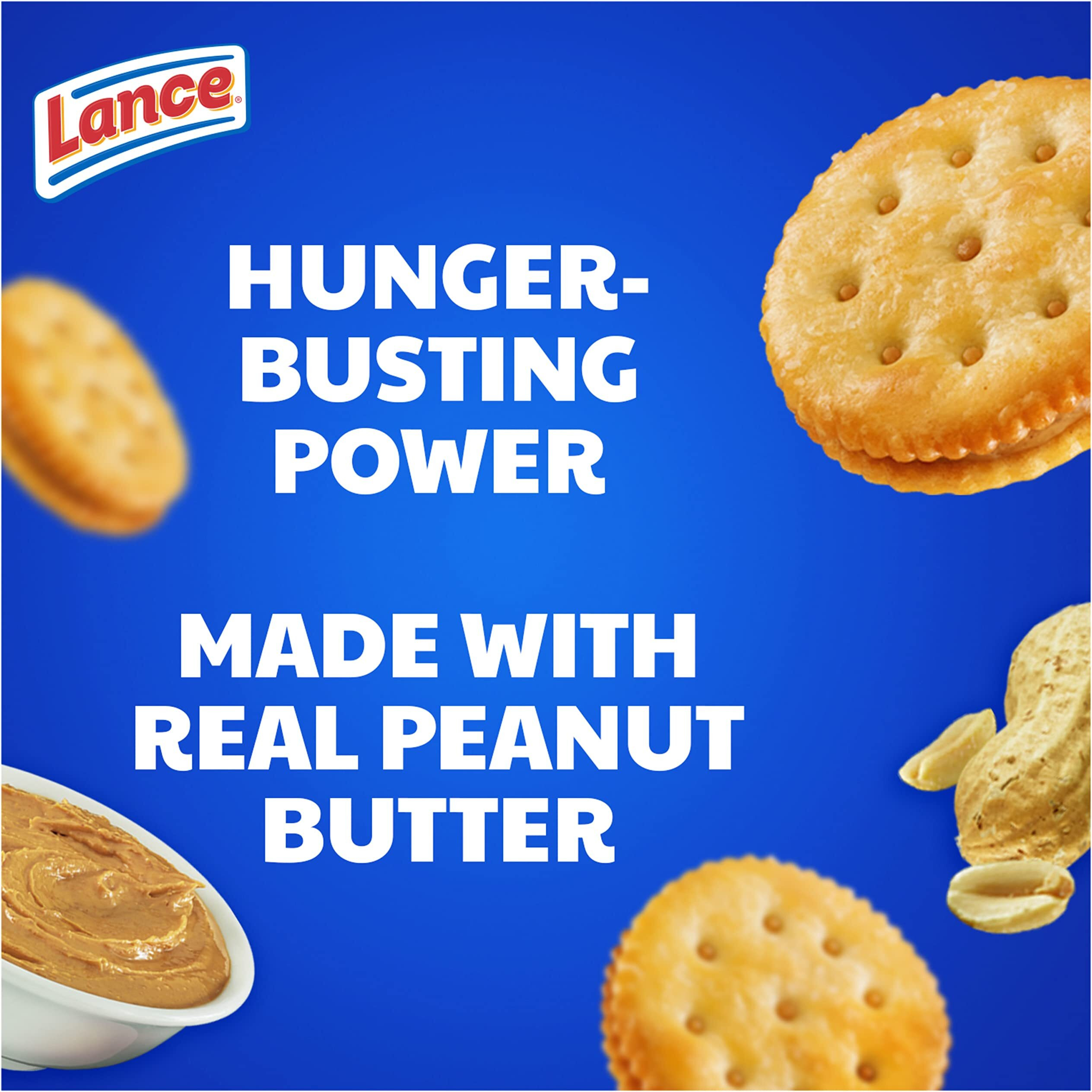 Lance Sandwich Crackers, Toasty Peanut Butter, 20 Individually Wrapped Packs, 6 Sandwiches Each