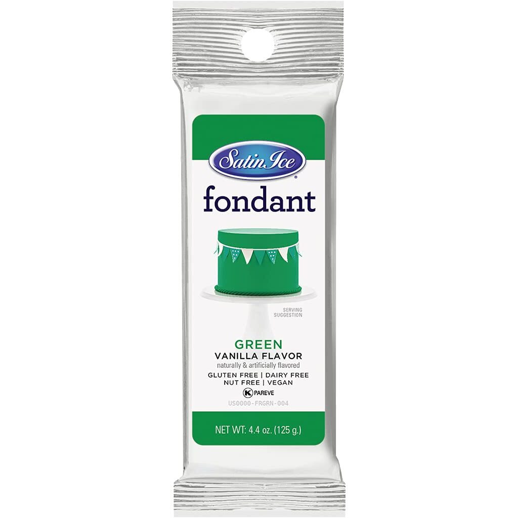 Satin Ice Fondant, Green, 4.4 Ounce