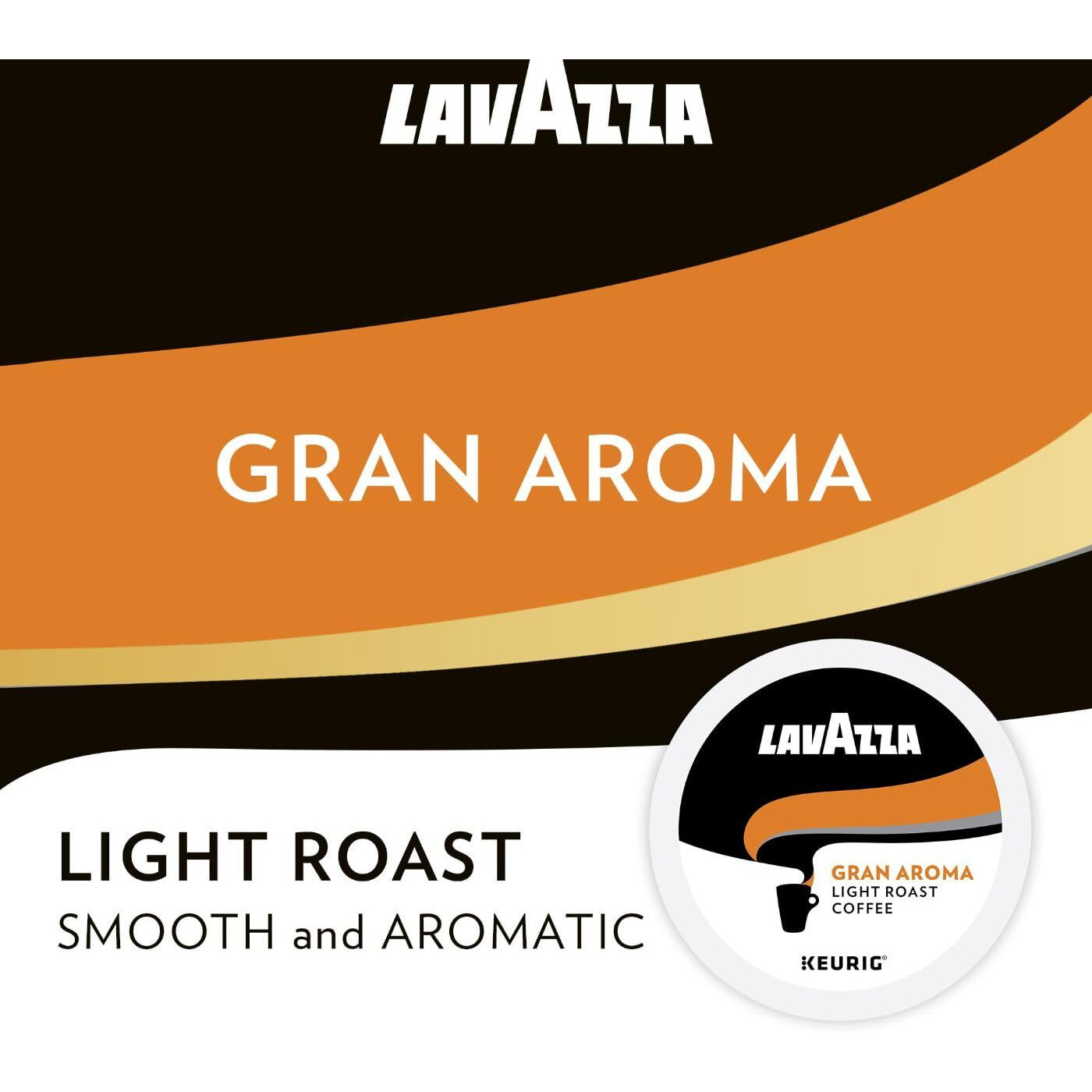 Lavazza Gran Aroma Single-Serve Coffee K-Cup Pods For Keurig Brewer, 22 Count (Pack Of 4) Balanced Light Roast With Floral Aroma And Notes Of Citrus, 100% Arabica
