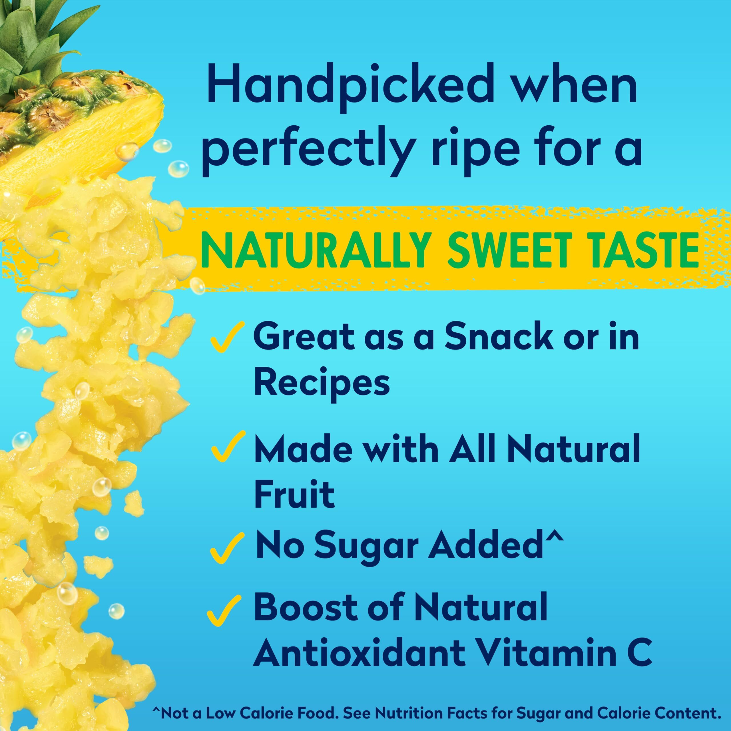 Dole Canned Fruit, Crushed Pineapple In 100% Pineapple Juice, Gluten Free, Pantry Staples, 8 Oz, 12 Count, Packaging May Vary