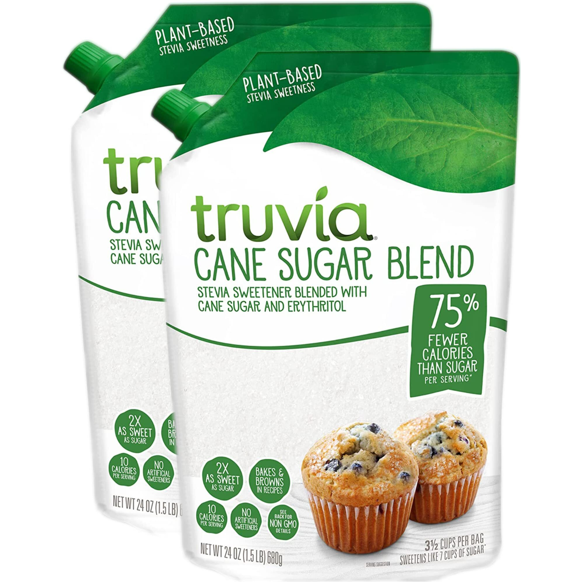 Truvia Sweetener Baking Blend, Now Called "&quotCane Sugar Blend"" 2 Pack, 1.5 Lbs Each