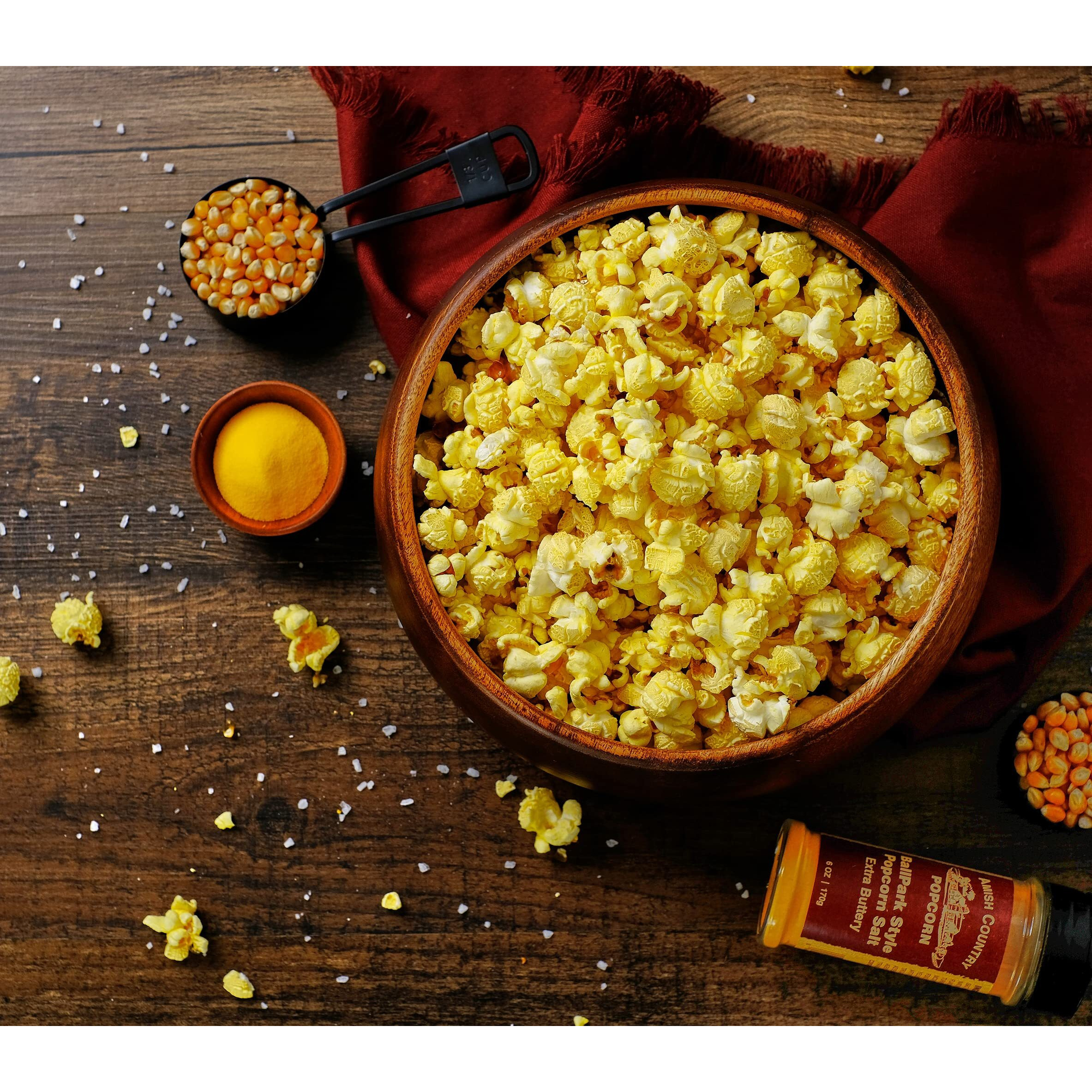Amish Country Popcorn | Ballpark Buttersalt Popcorn Salt - 3-6 Oz Bottles | Old Fashioned, Non-Gmo And Gluten Free (3-6 Oz Bottles)