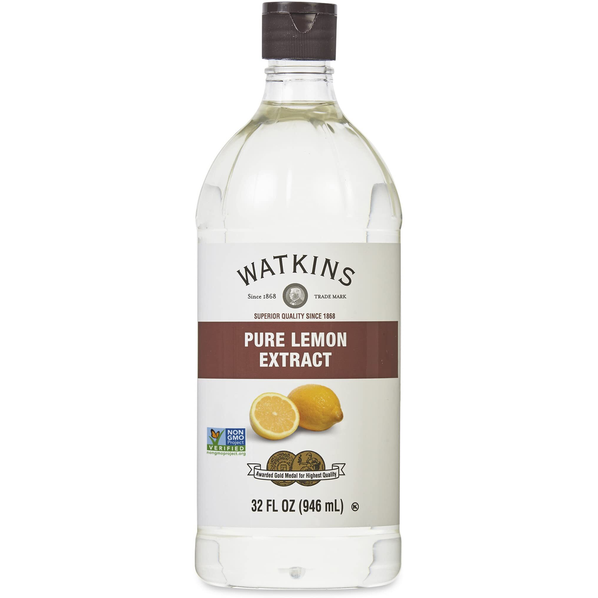 Watkins Pure Lemon Extract, 32 Fl. Oz. Economy Sized Bottle, 1 Count (21904)