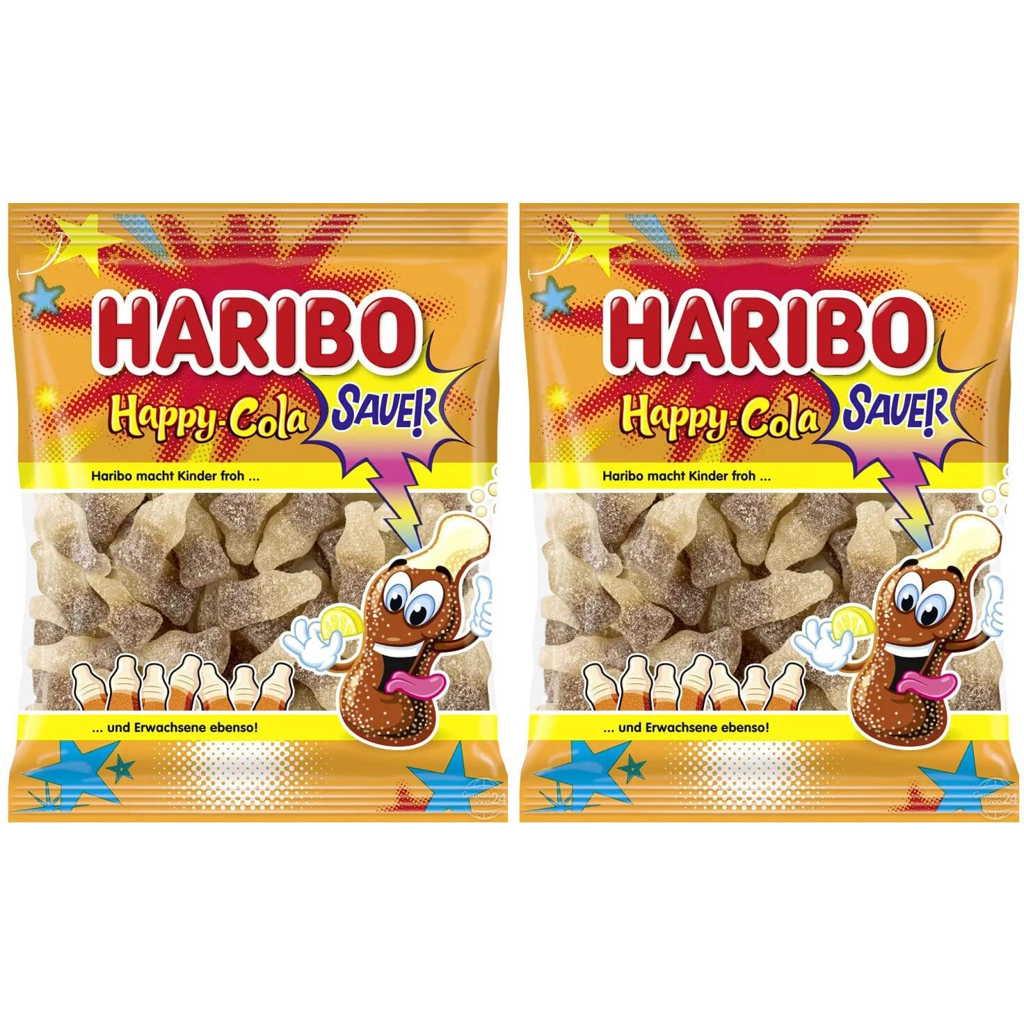 Haribo Happy-Cola Sauer (Sour) Gummy Candy 2-Pack (2 X 175G)