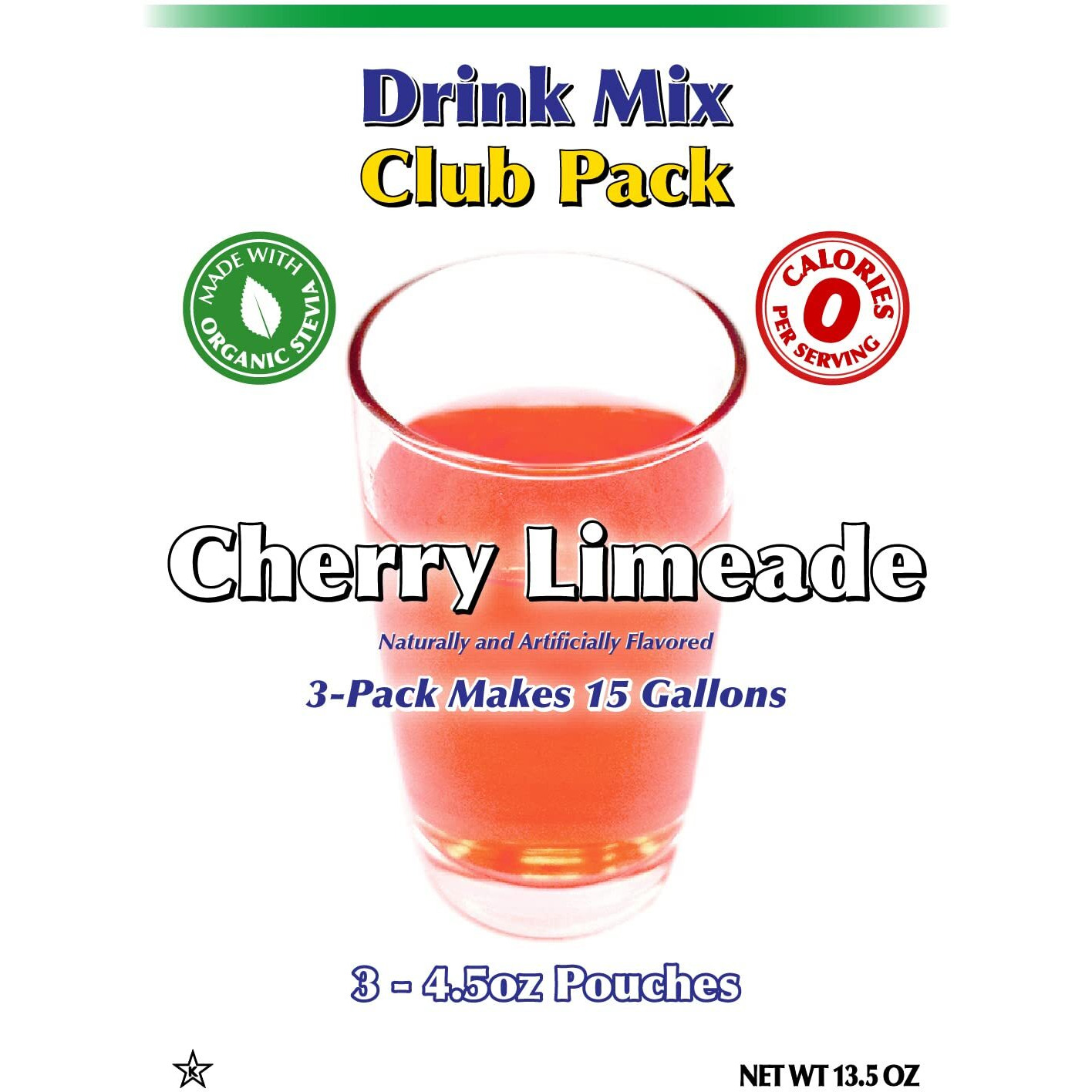Gramzero Cherry Limeade Zero Calorie Sugar Free Drink Mix, Great For Nutrition Club Loaded Teas, Stevia Sweetened