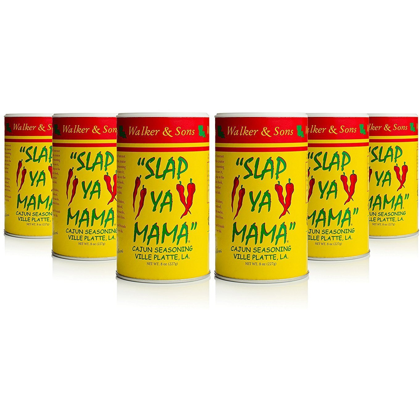 Slap Ya Mama Cajun Seasoning From Louisiana, Original Blend, No Msg And Kosher, 8 Ounce Can, Pack Of 6