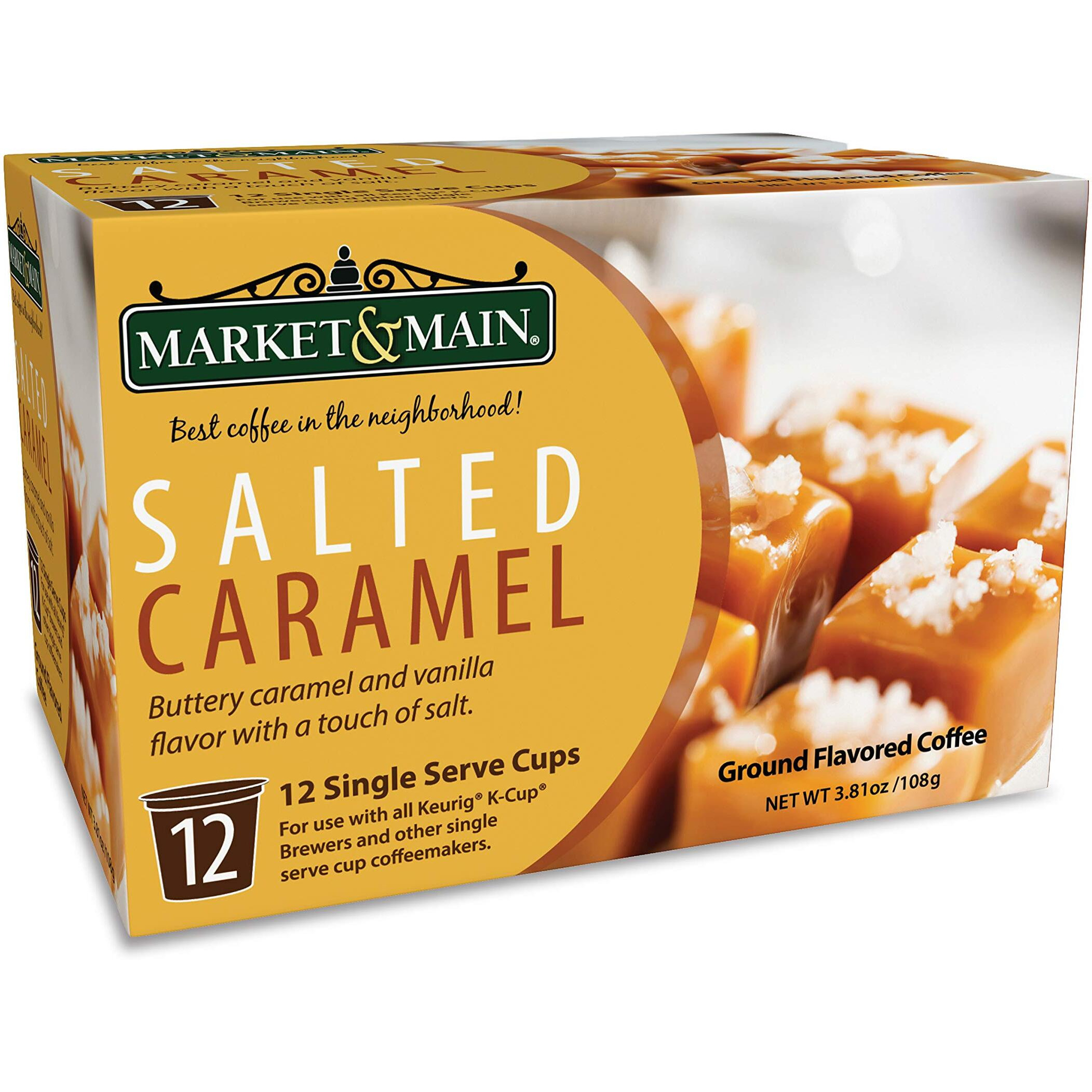 Market & Main Onecup, Salted Caramel, Compatible With Keurig K-Cup Brewers, 12 Count