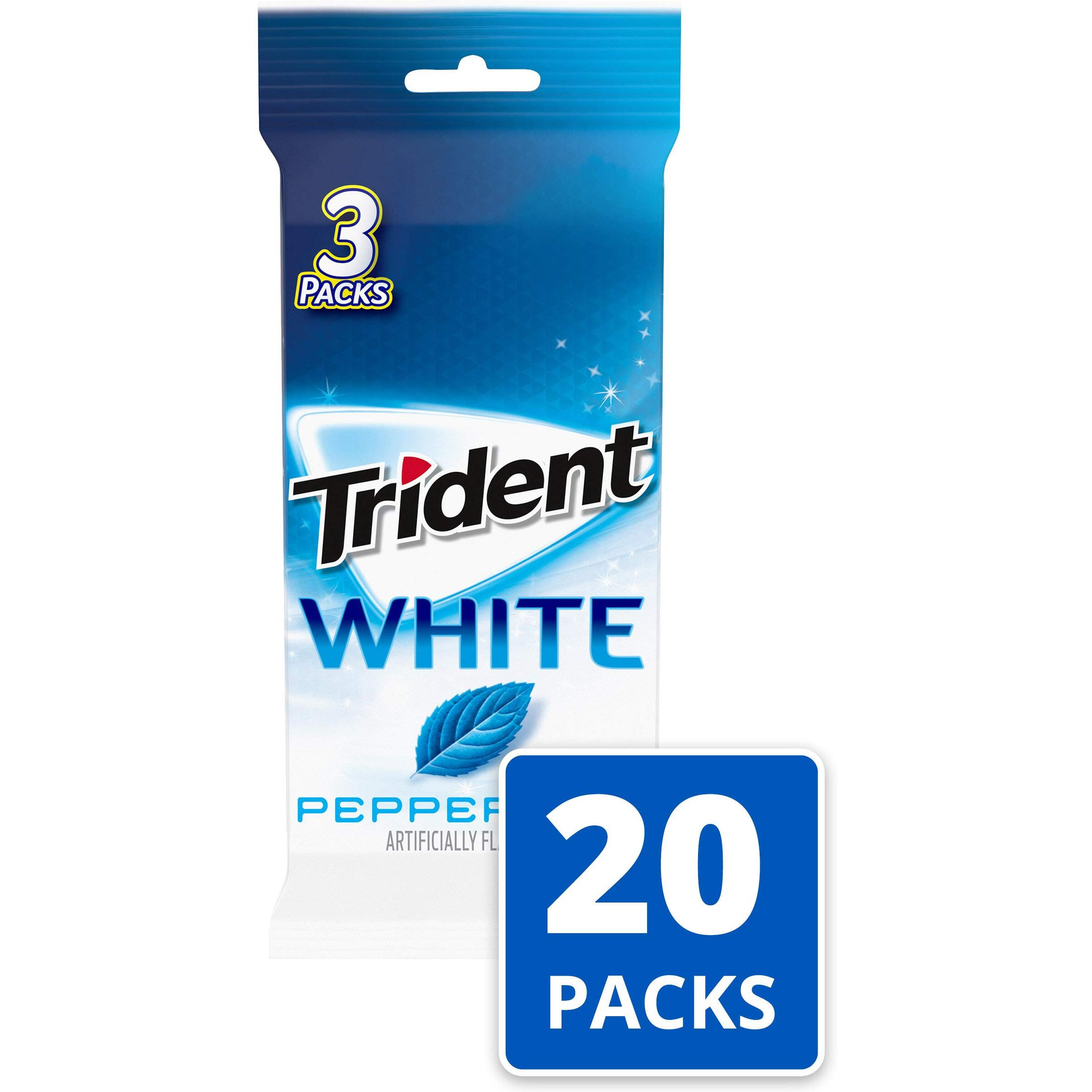 Trident White Peppermint Sugar Free Gum, 60 Packs Of 16 Pieces (960 Total Pieces)