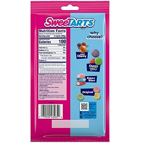 Sweetarts Twisted Ropes, Rainbow Punch, 5 Ounce (Pack Of 12)