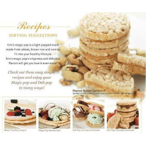 Kim's Deli Pop Rice Cakes | 3 Pack | Keto, Paleo, Multigrain, Natural Vegan | Sugar Free Korean Snack | Low Calorie, Low Fat, Wheat, Brown Rice | Original Flavor