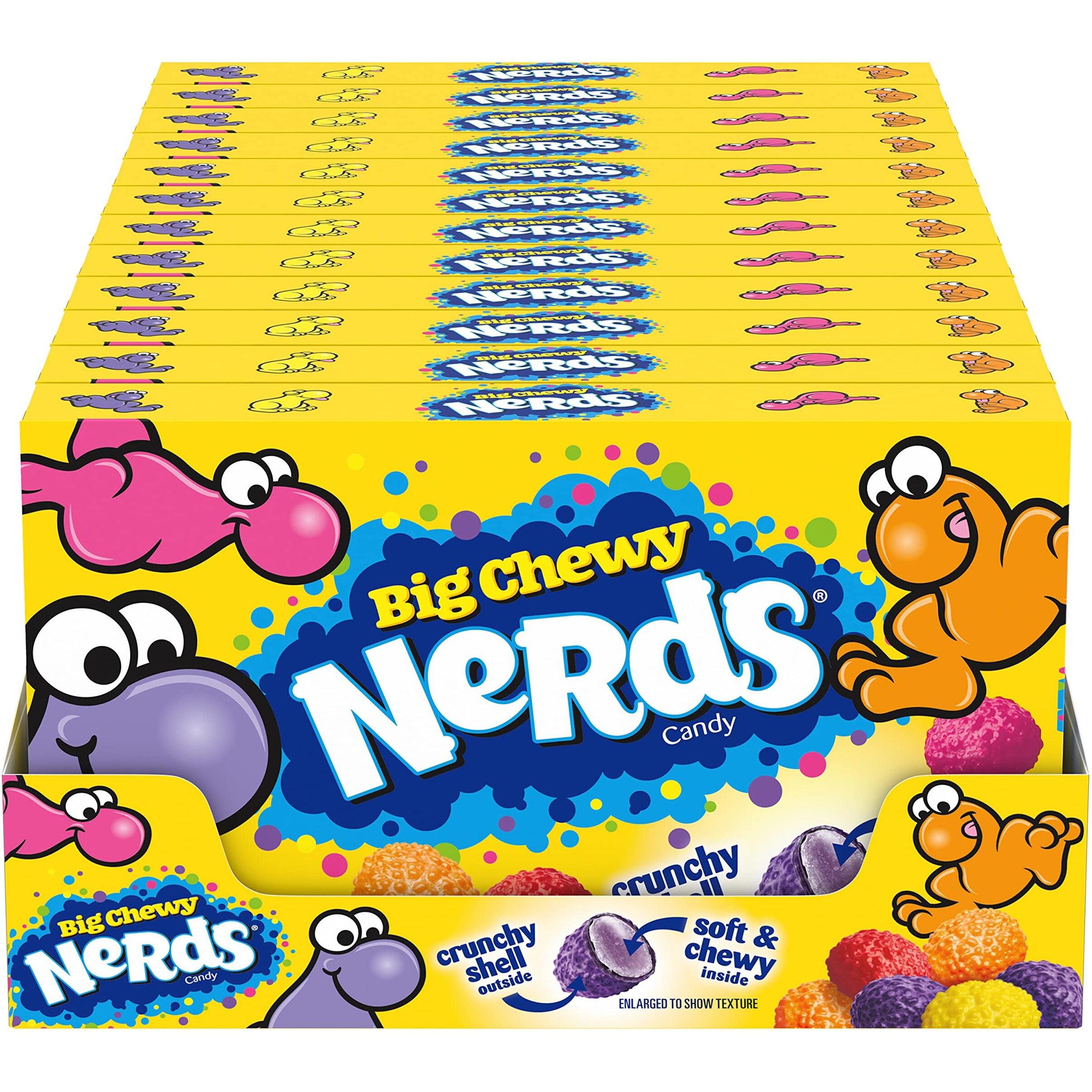 Nerds Big Chewy Candy, 4.25 Ounce Movie Theater Candy Boxes (Pack Of 12)