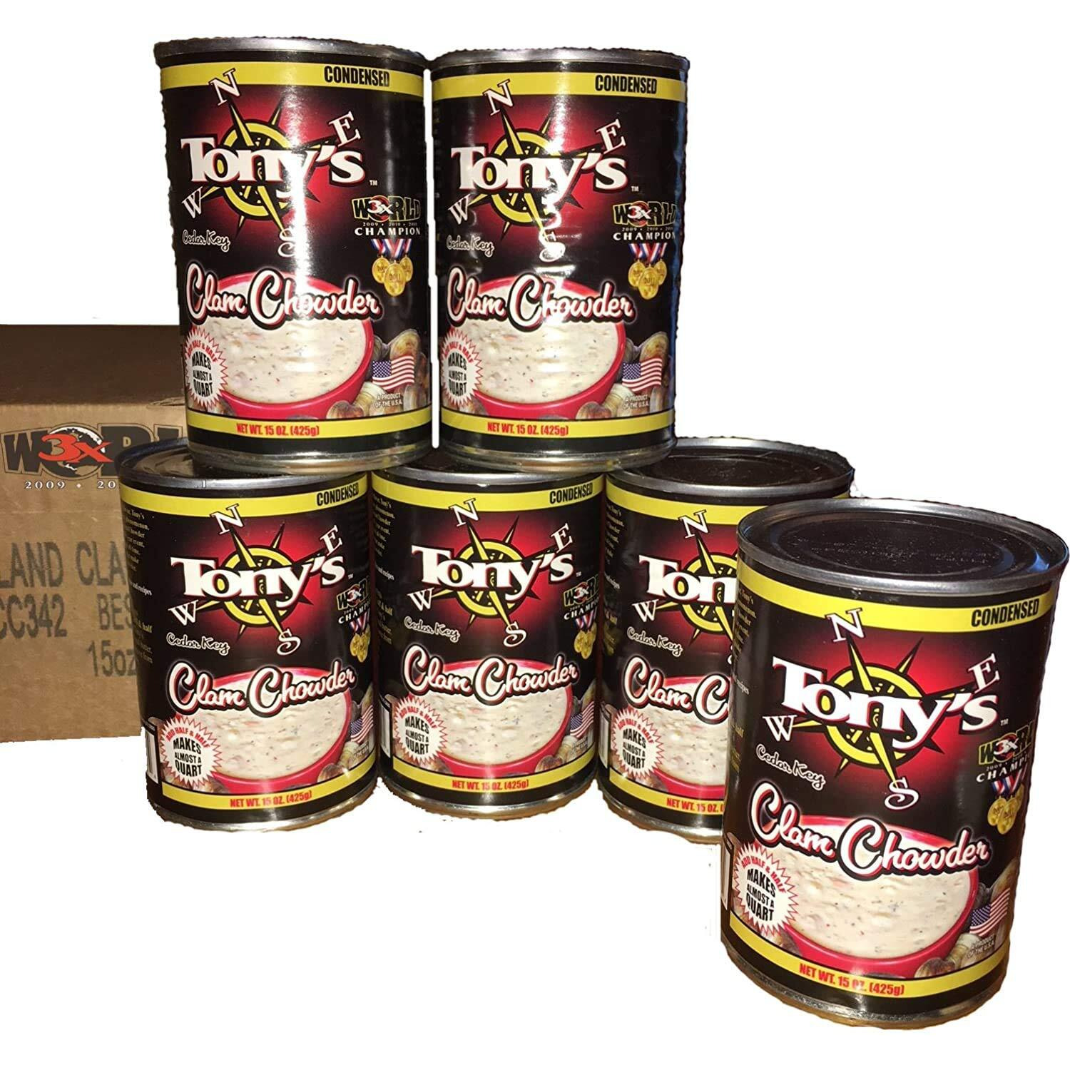 Tonys Clam Chowder, 3X World Champion, 15Oz Ounce (Pack Of 6)