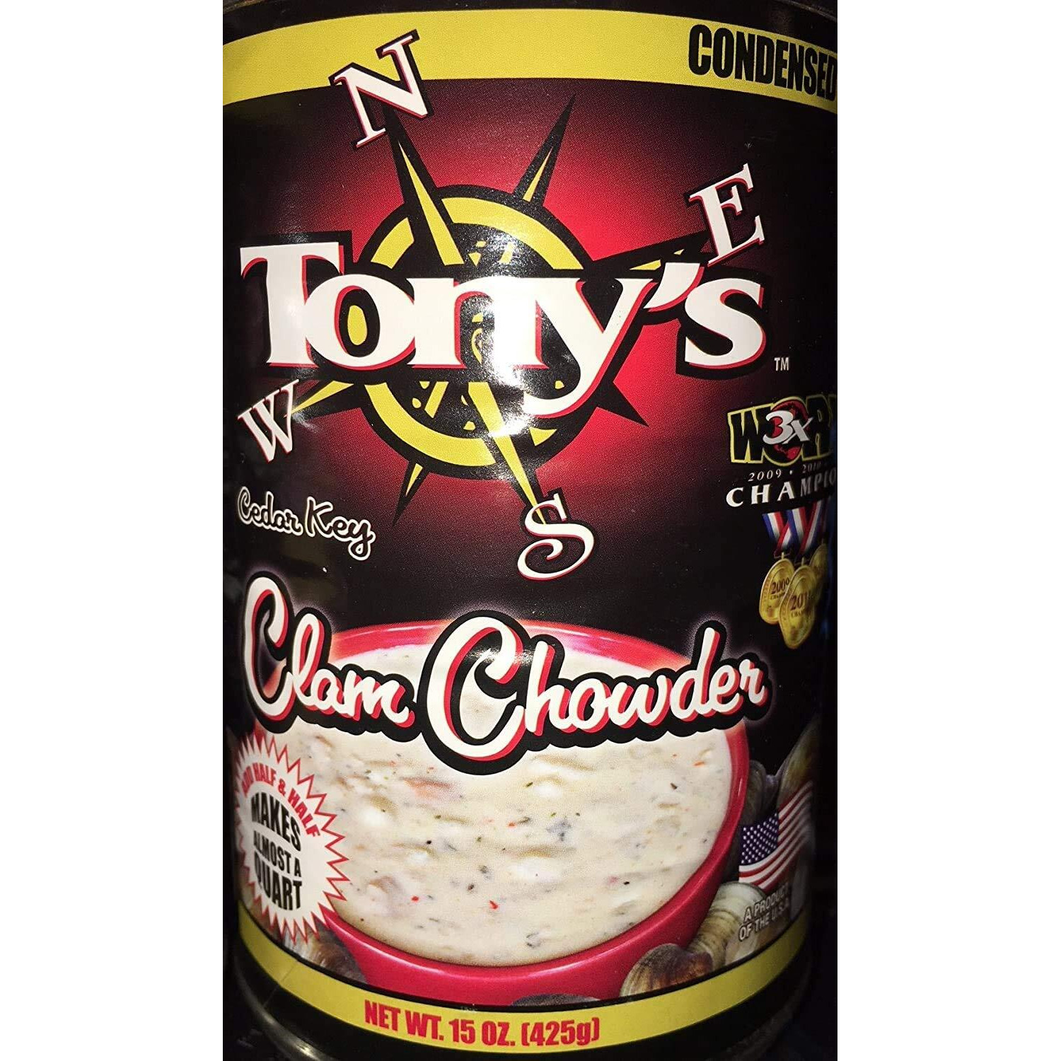Tonys Clam Chowder, 3X World Champion, 15Oz Ounce (Pack Of 6)