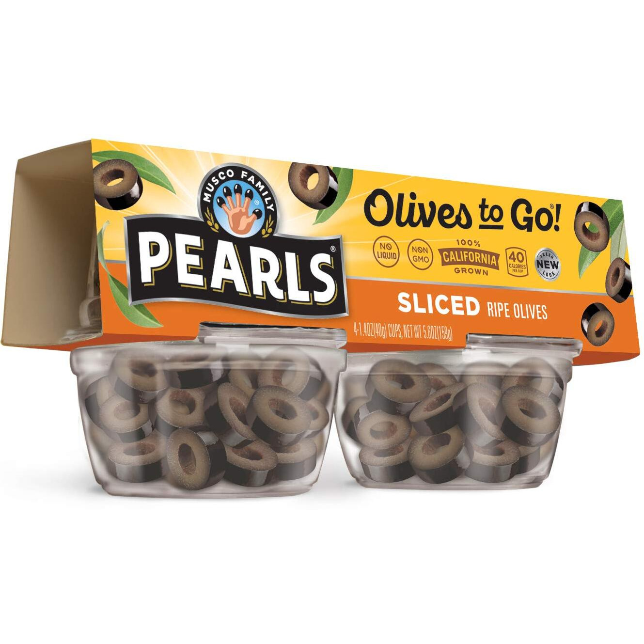Pearls Olives To Go Sliced Ripe Black Olives, 24 - 1.4 Oz Cups