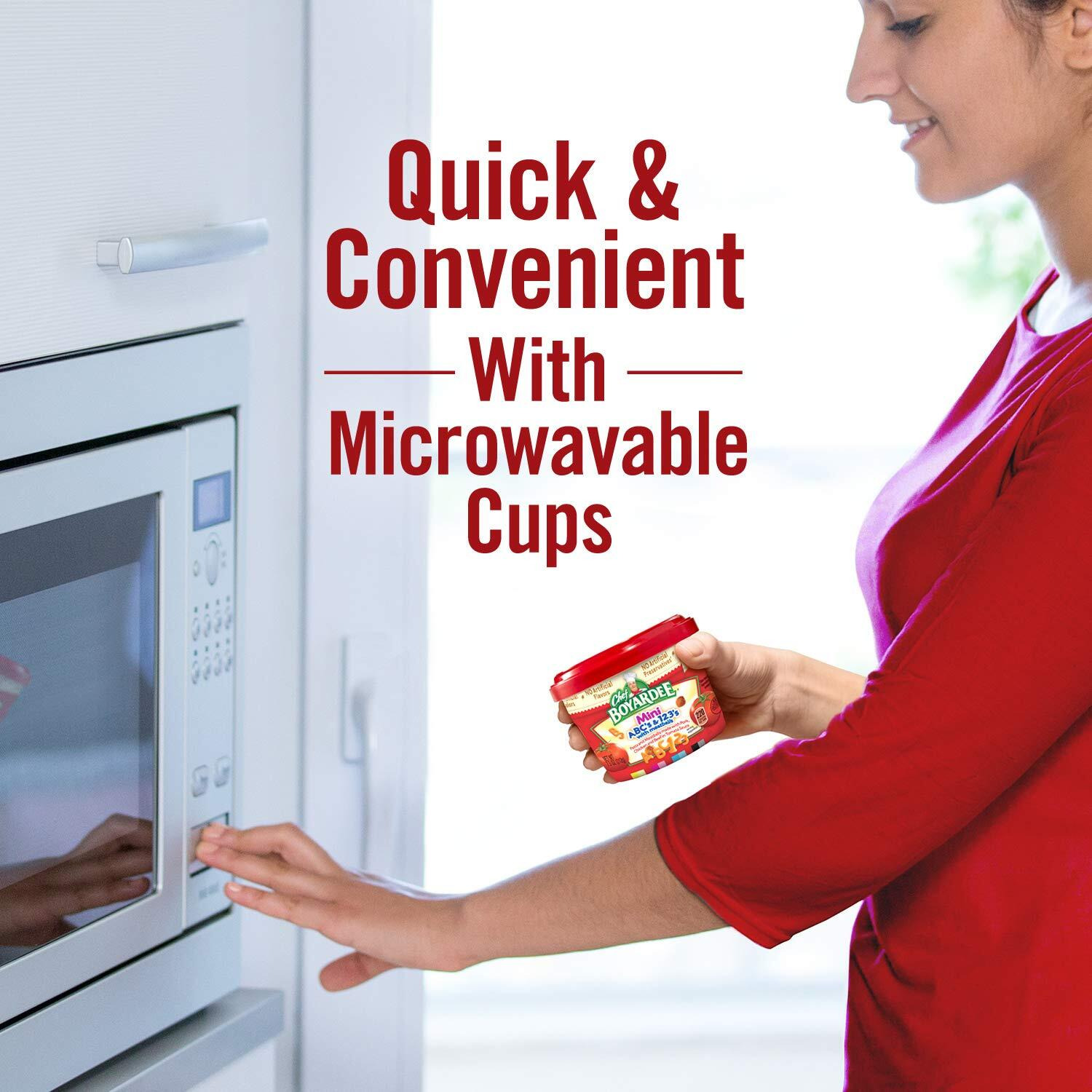 Chef Boyardee Mini Abc's And 123's With Meatballs, Microwave Food, 7.5 Oz Microwavable Bowl (12 Bowls)