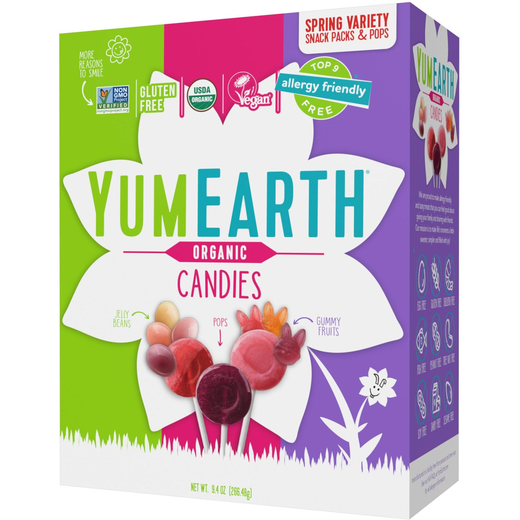 Yumearth Spring Candy Variety Box, 9.4 Ounce - Organic Gummy Fruits, Jelly Beans & Pops - Spring Fruit Flavors - Allergy Friendly, Gluten Free, Non-Gmo, Vegan, No Artificial Flavors Or Dyes